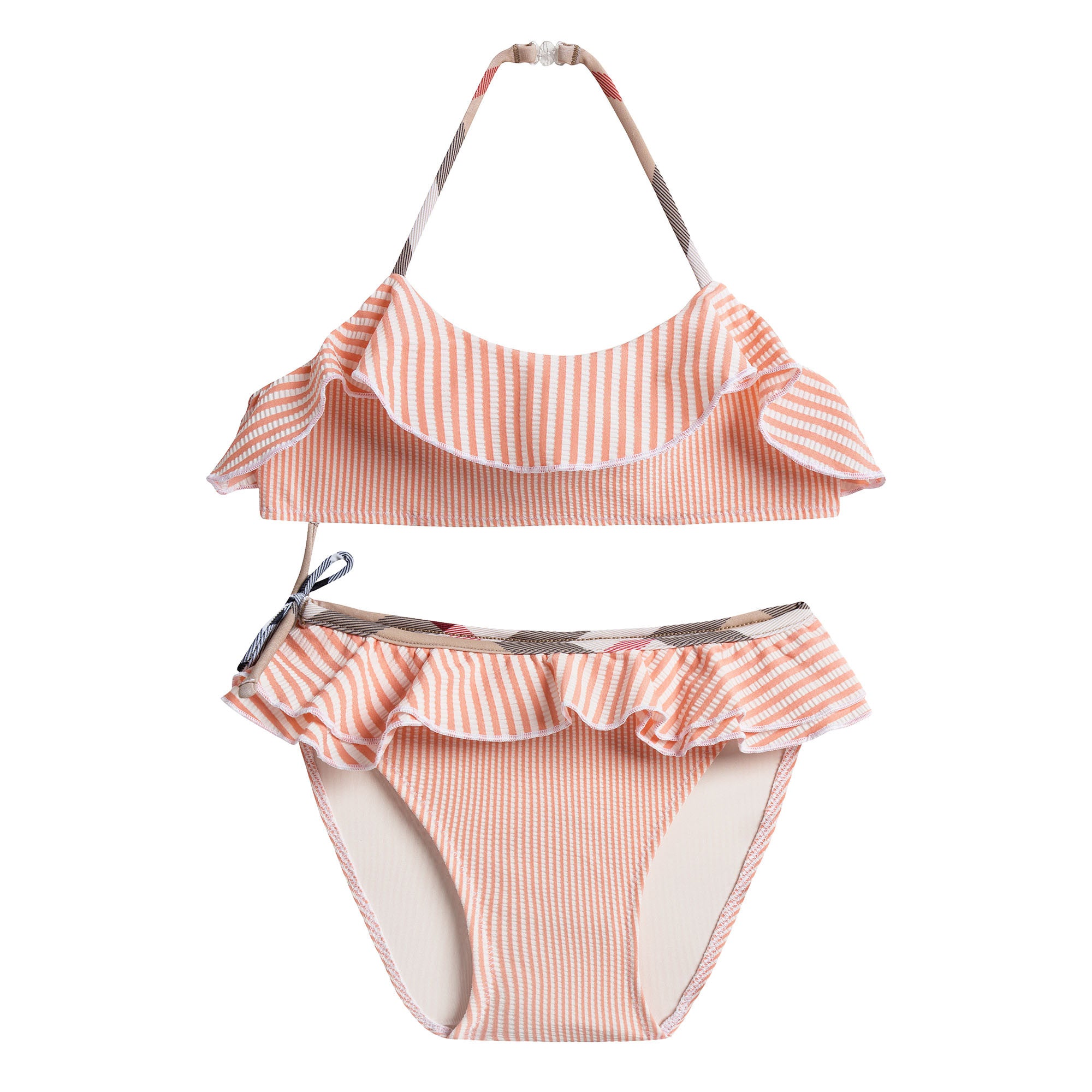 Girls Orange Striped Bikini