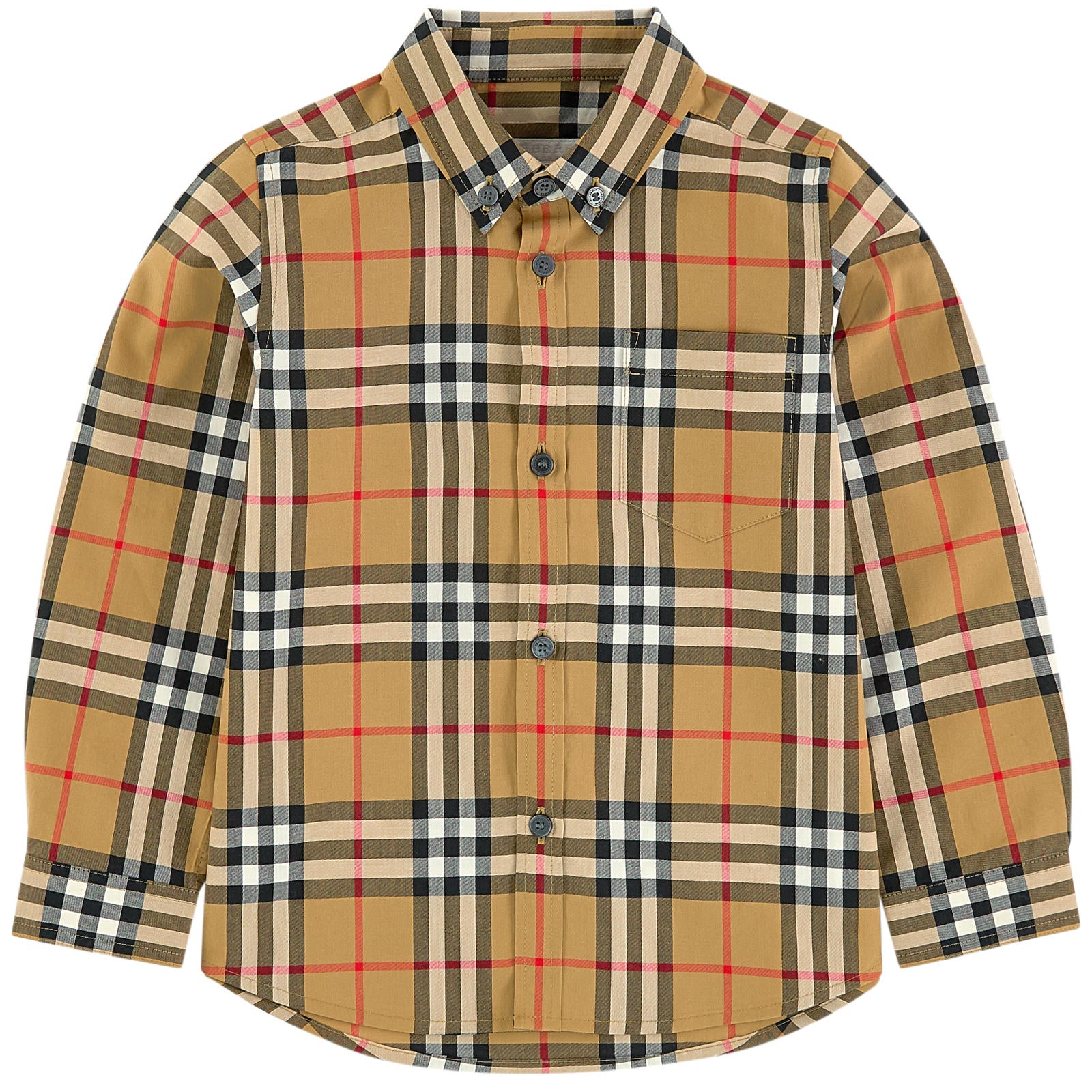 Boys Antique Yellow Check Cotton Shirt