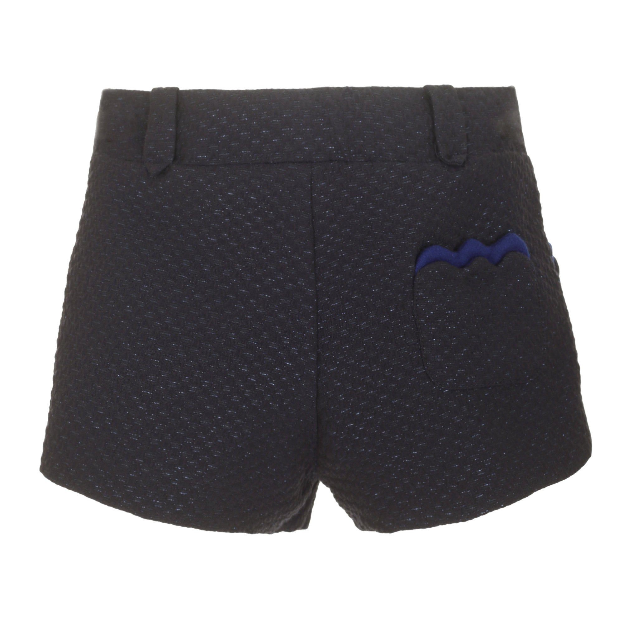 Girls Navy Blue Short With White Spot Trims - CÉMAROSE | Children's Fashion Store - 2