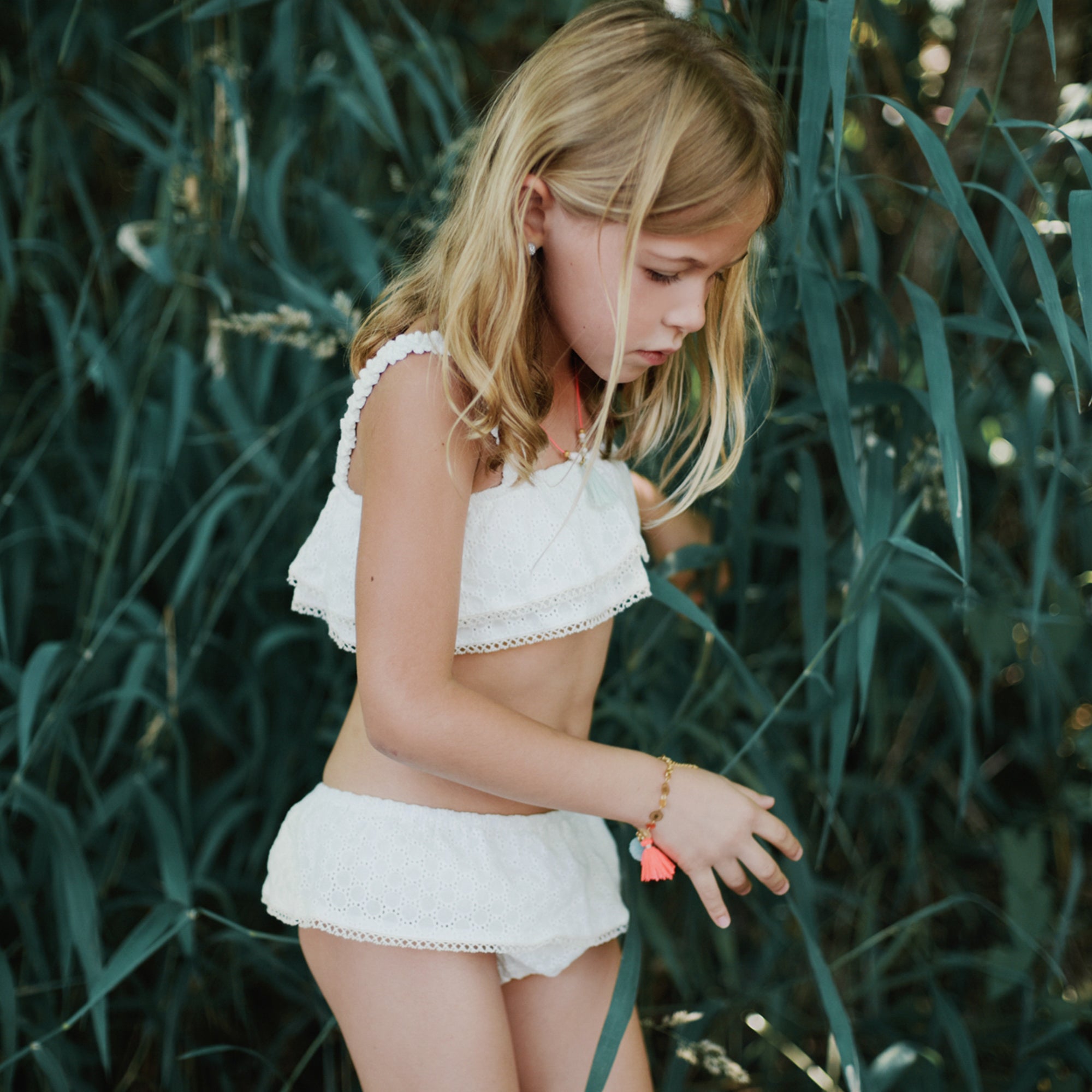 Girls White "Bluna" Bikini