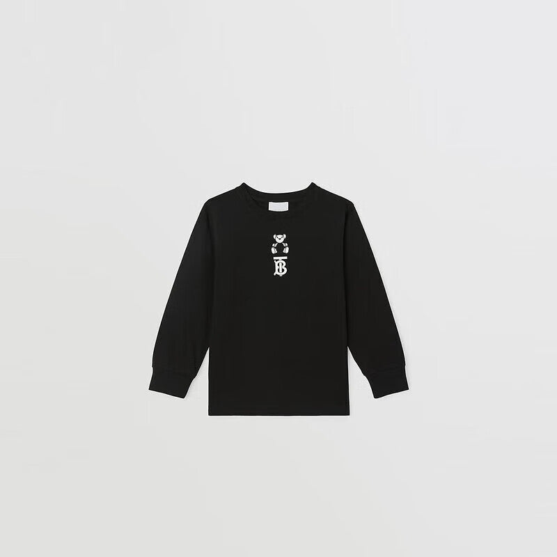 Boys & Girls Black Cotton T-Shirt