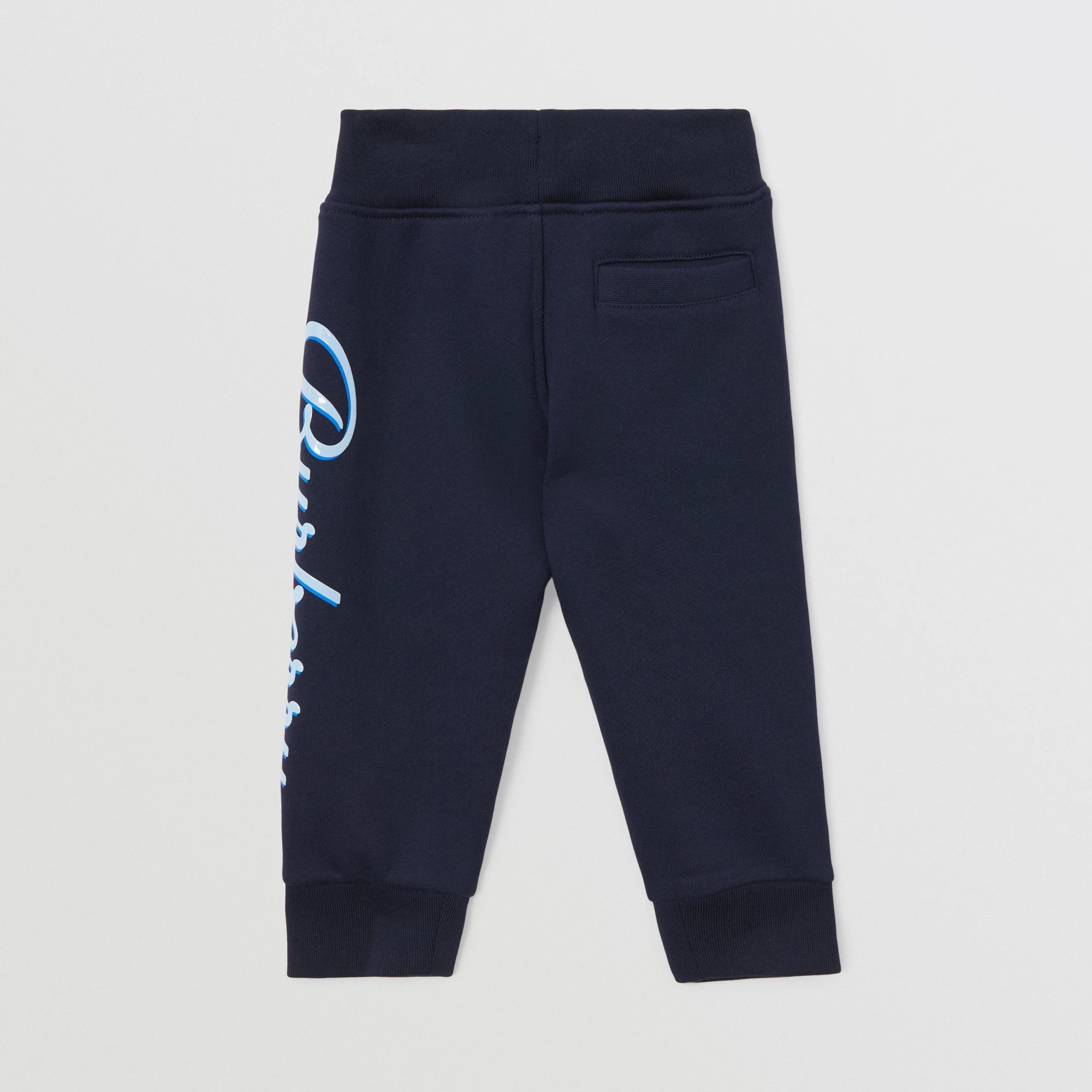 Baby Boys & Girls Blue Logo Cotton Trousers