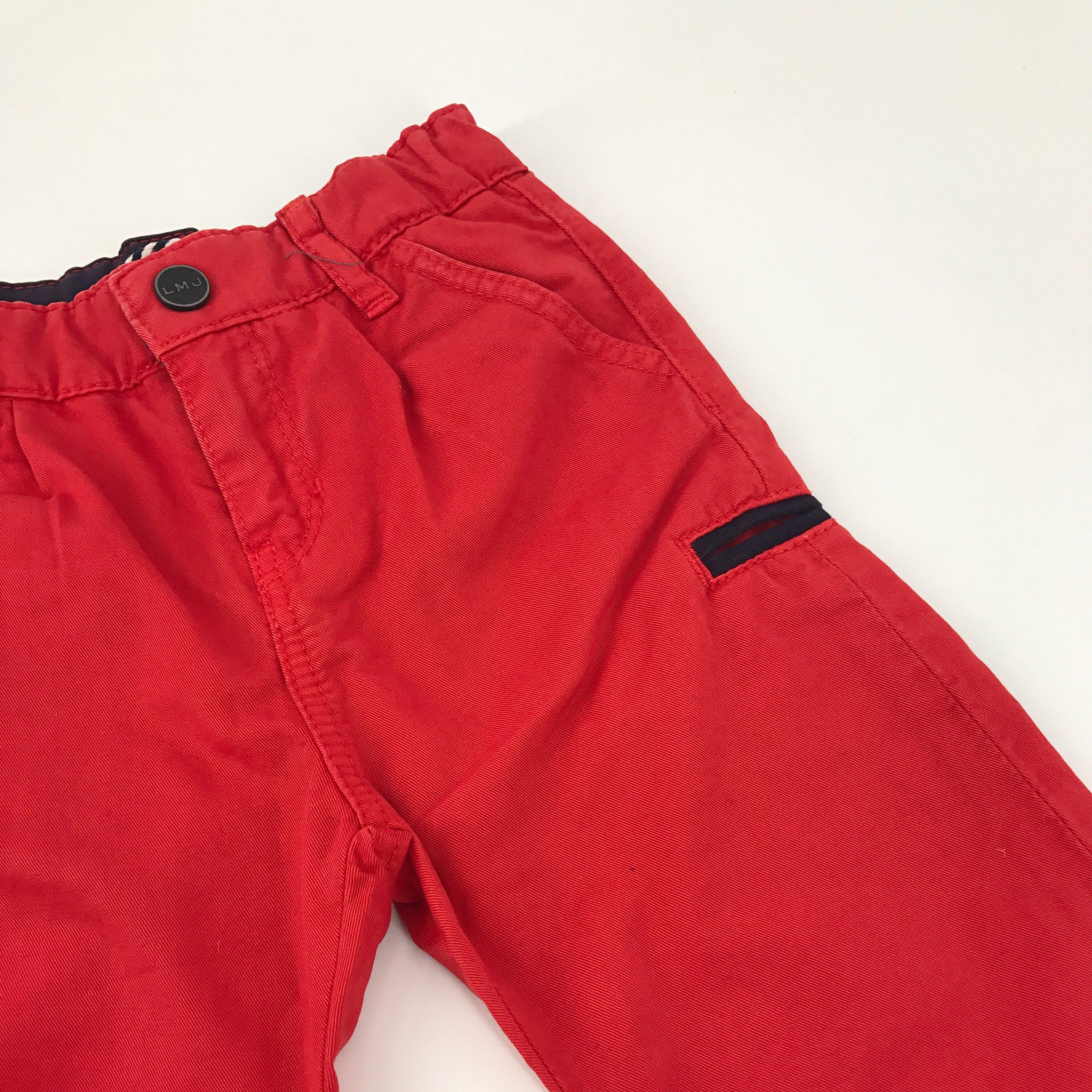 Baby Boys Red Chinos with Black Trim - CÉMAROSE | Children's Fashion Store - 3