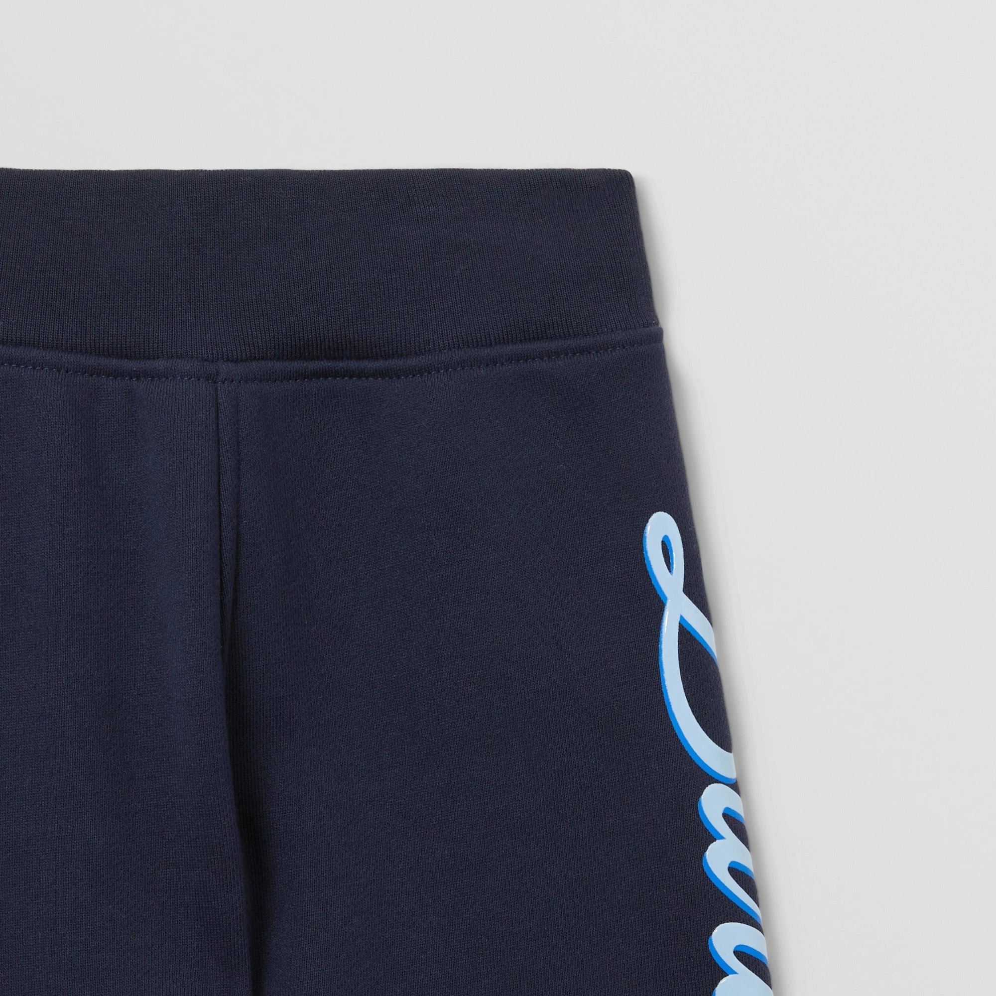 Baby Boys & Girls Blue Logo Cotton Trousers