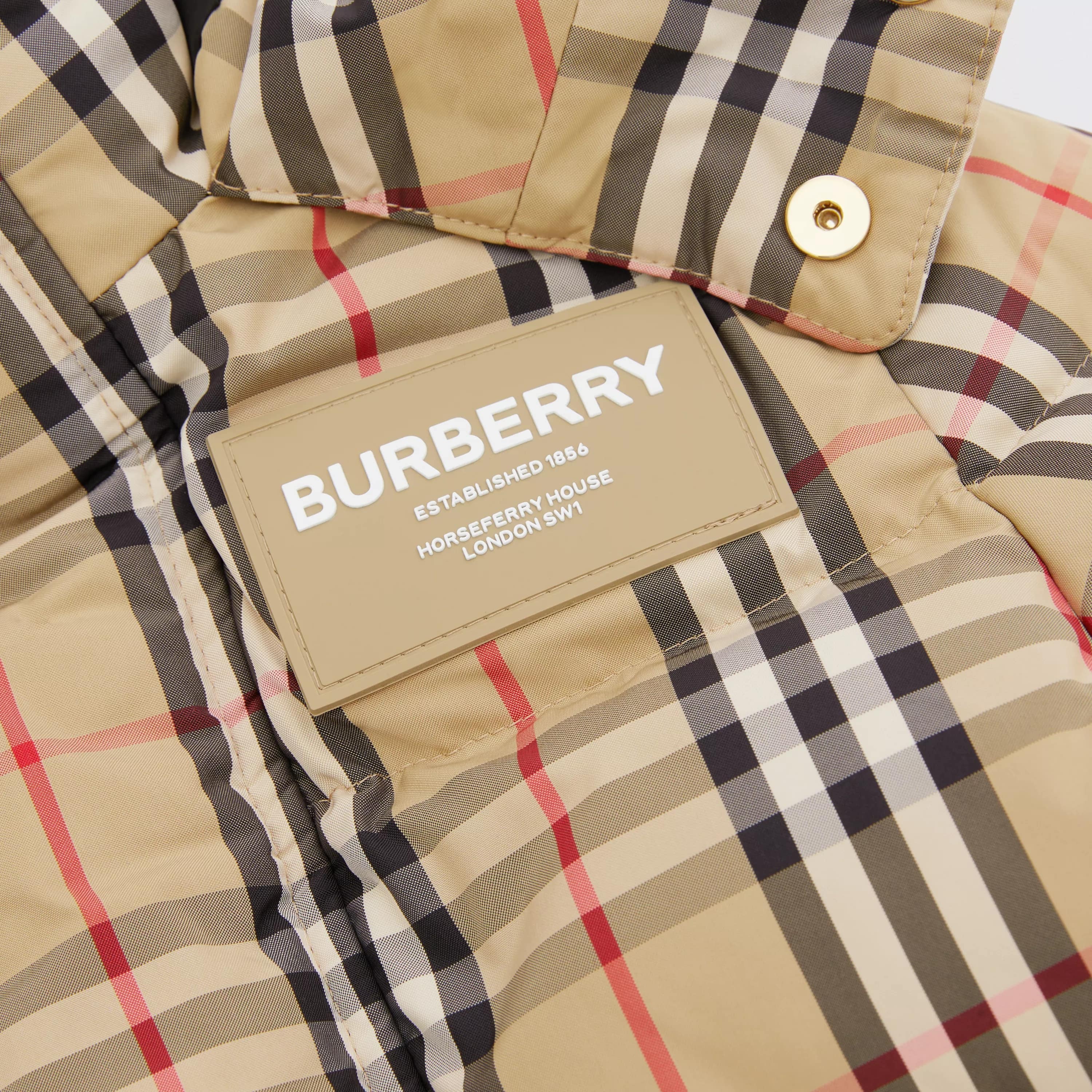 Boys & Girls Beige Check Padded Down Coat