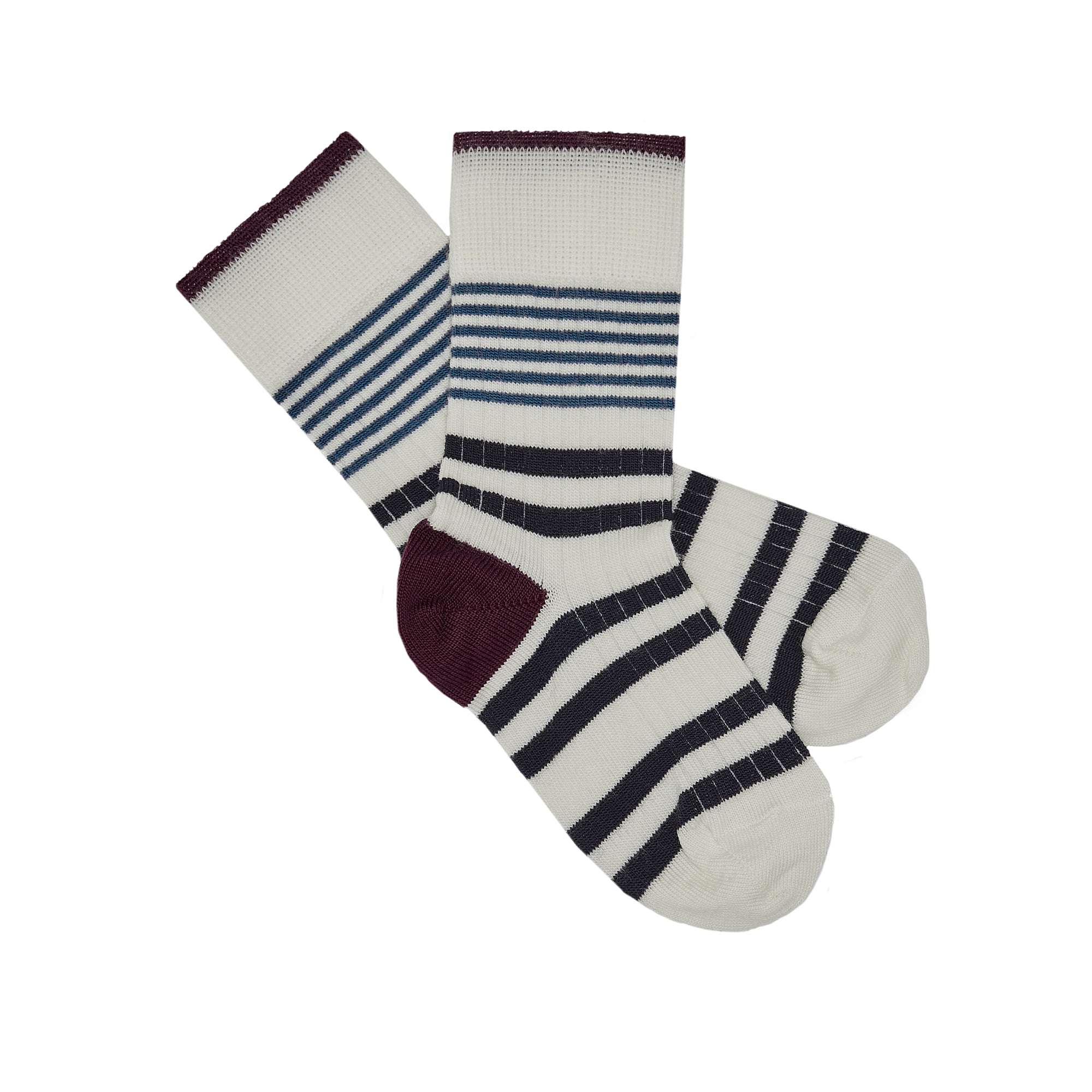 Boys & Girls White Stripes Wool Socks (2 Pack)