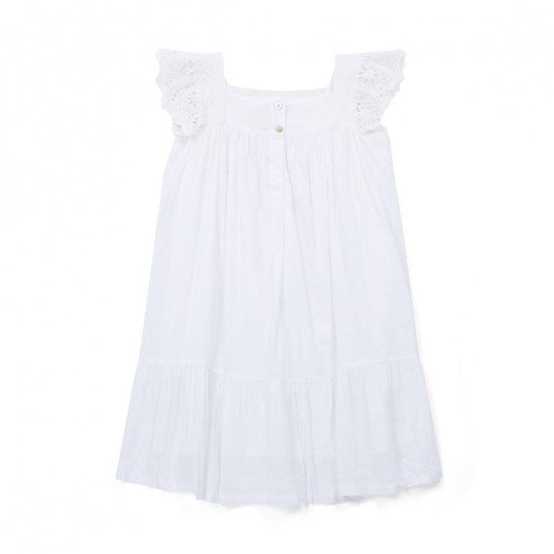 Girls White Cotton Dress