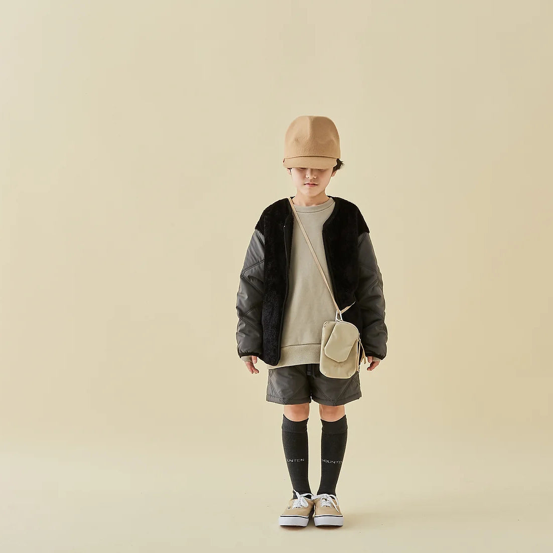 Boys & Girls Beige Wool Cap