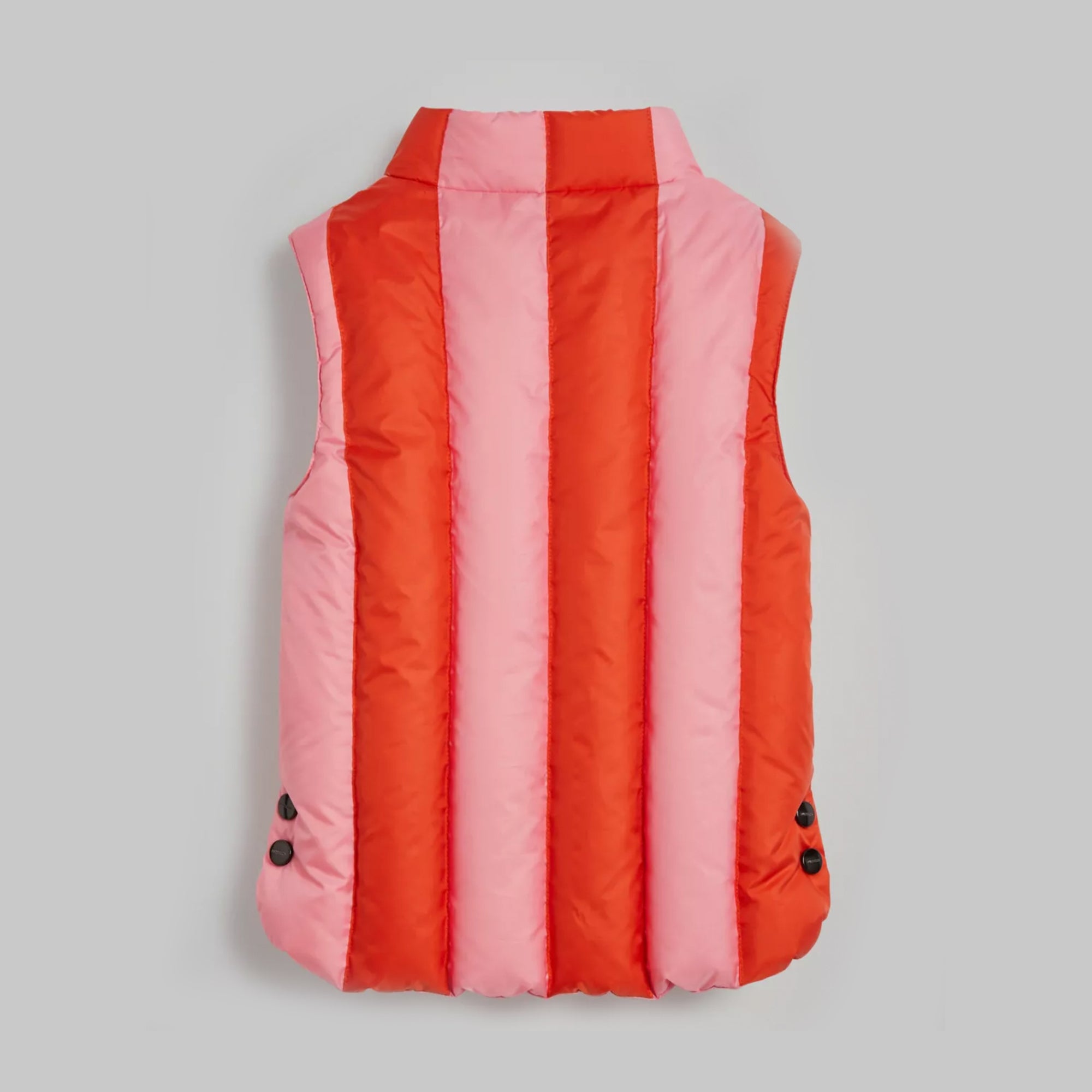 Girls Powder Pink Striped Gilet