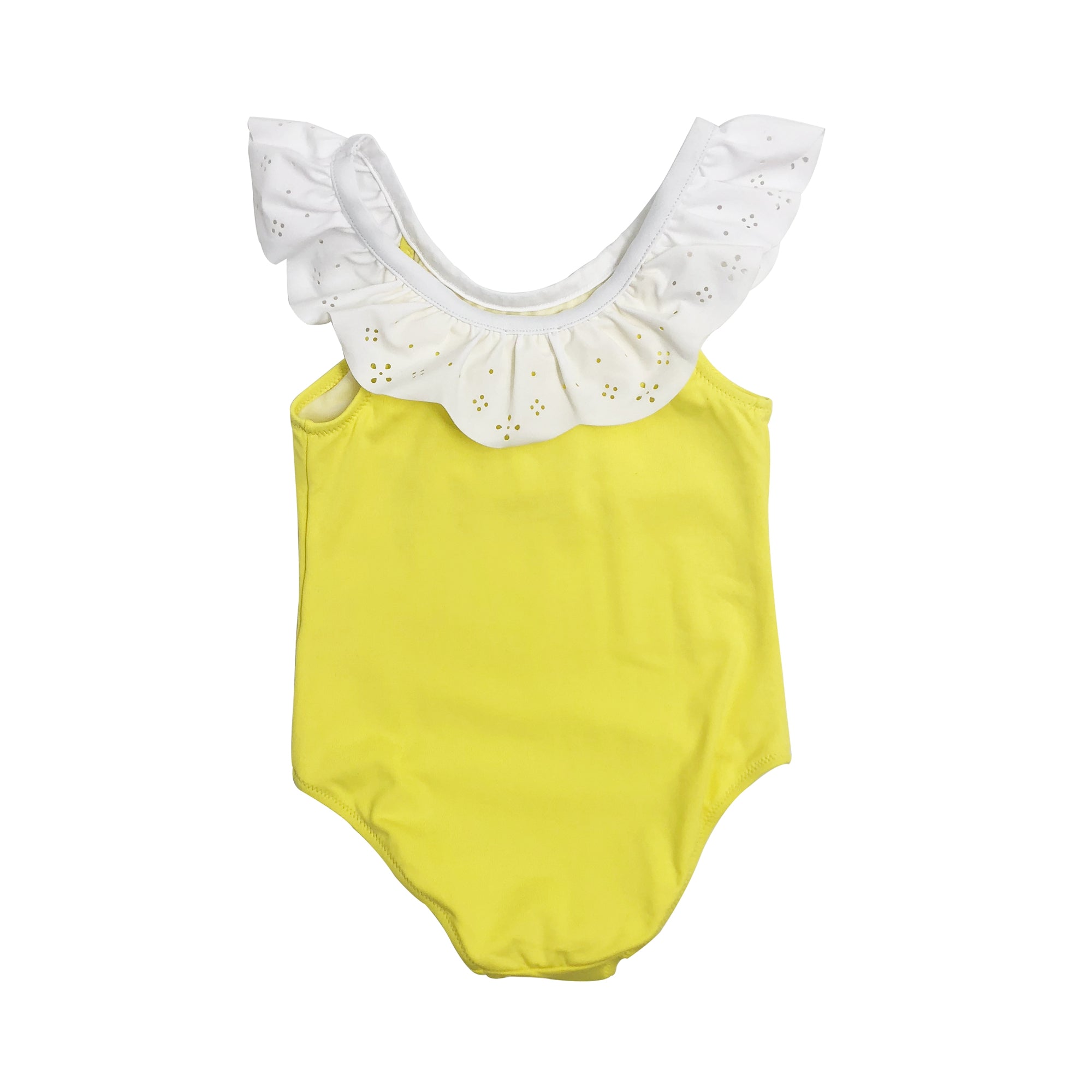 Girls Yellow & White Swimwear