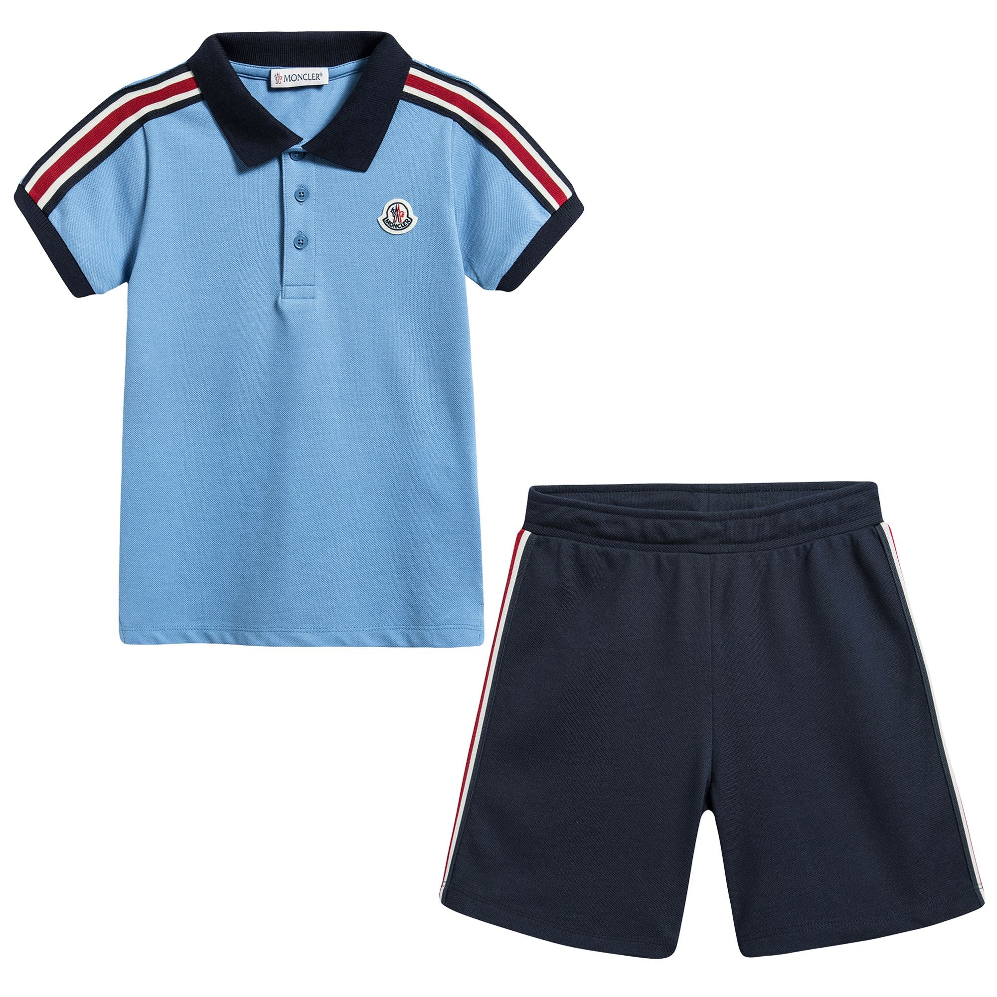 Baby Boys Blue Cotton Polo Outfit