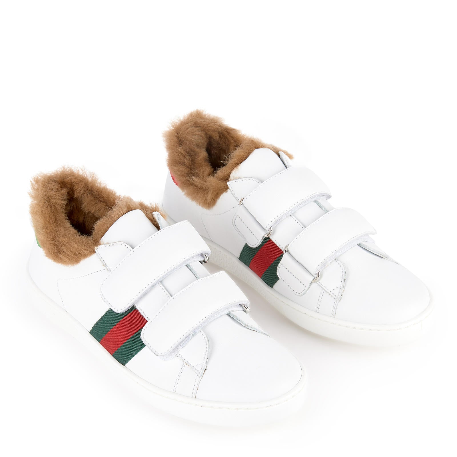 Girls White Leather Trainers Shoes