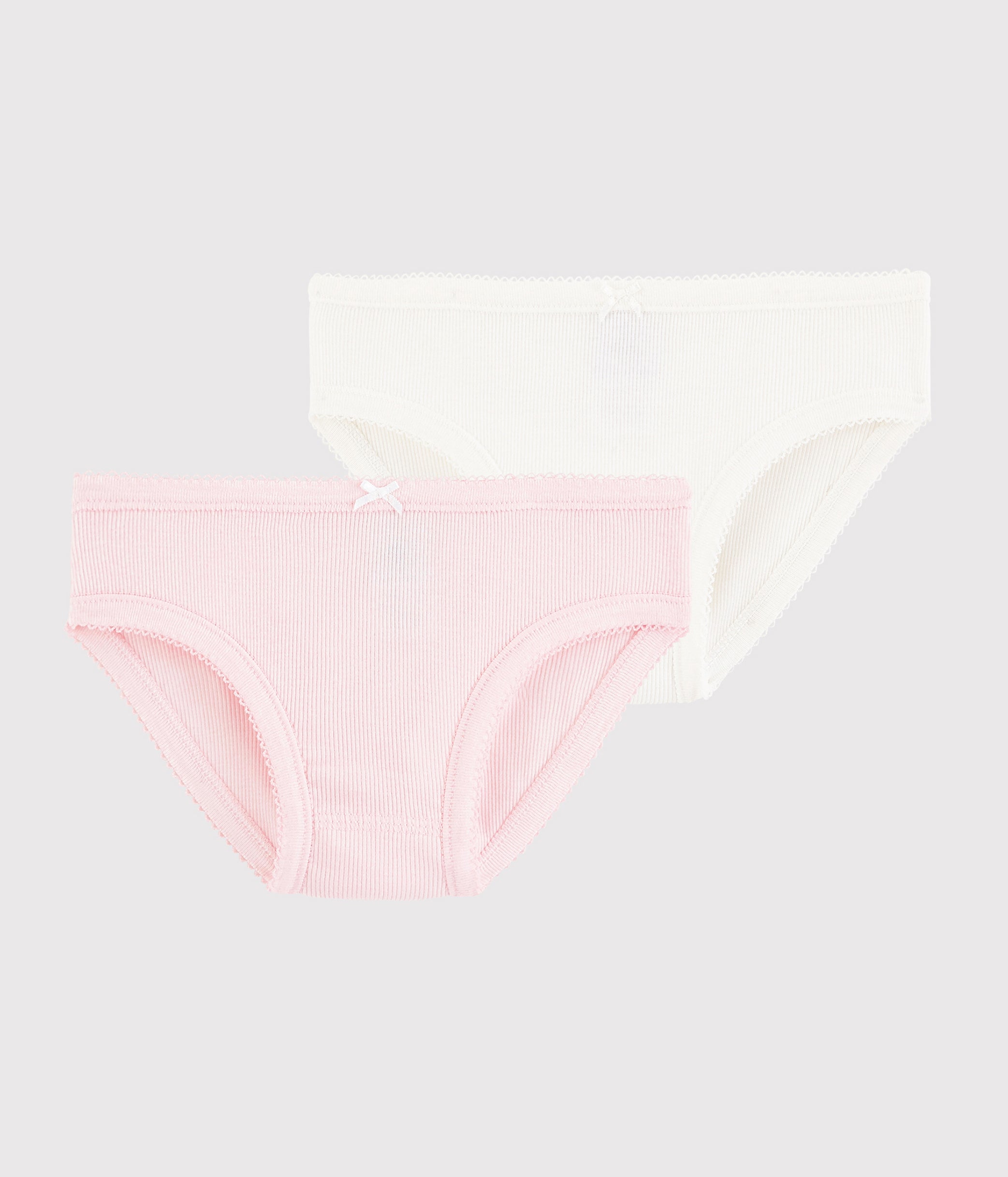 Girls Pink & White Cotton Underwear Set