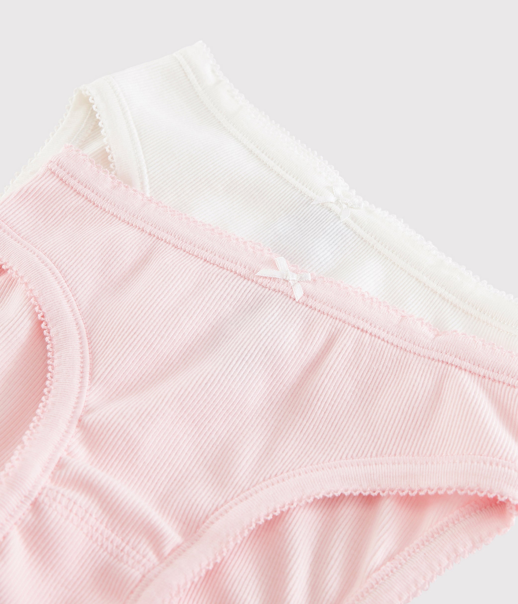 Girls Pink & White Cotton Underwear Set