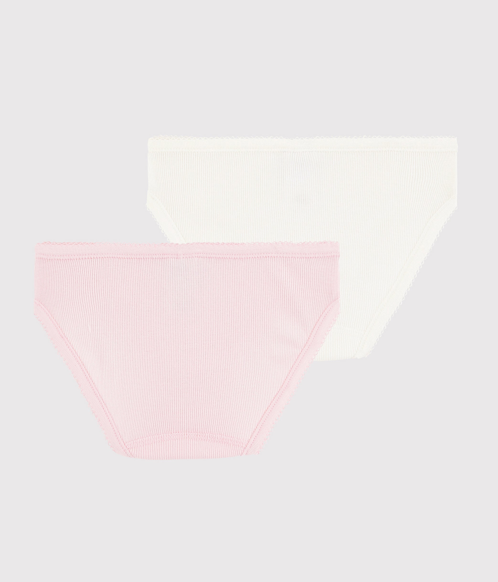 Girls Pink & White Cotton Underwear Set