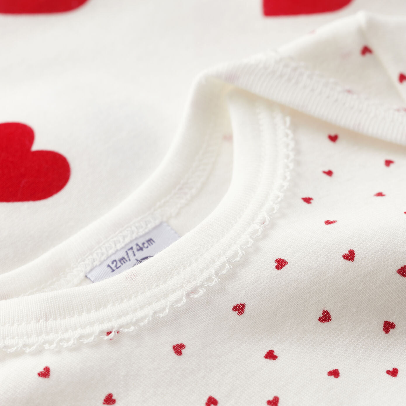 Baby Girls White Heart Cotton Babysuit Set(3 Pack)