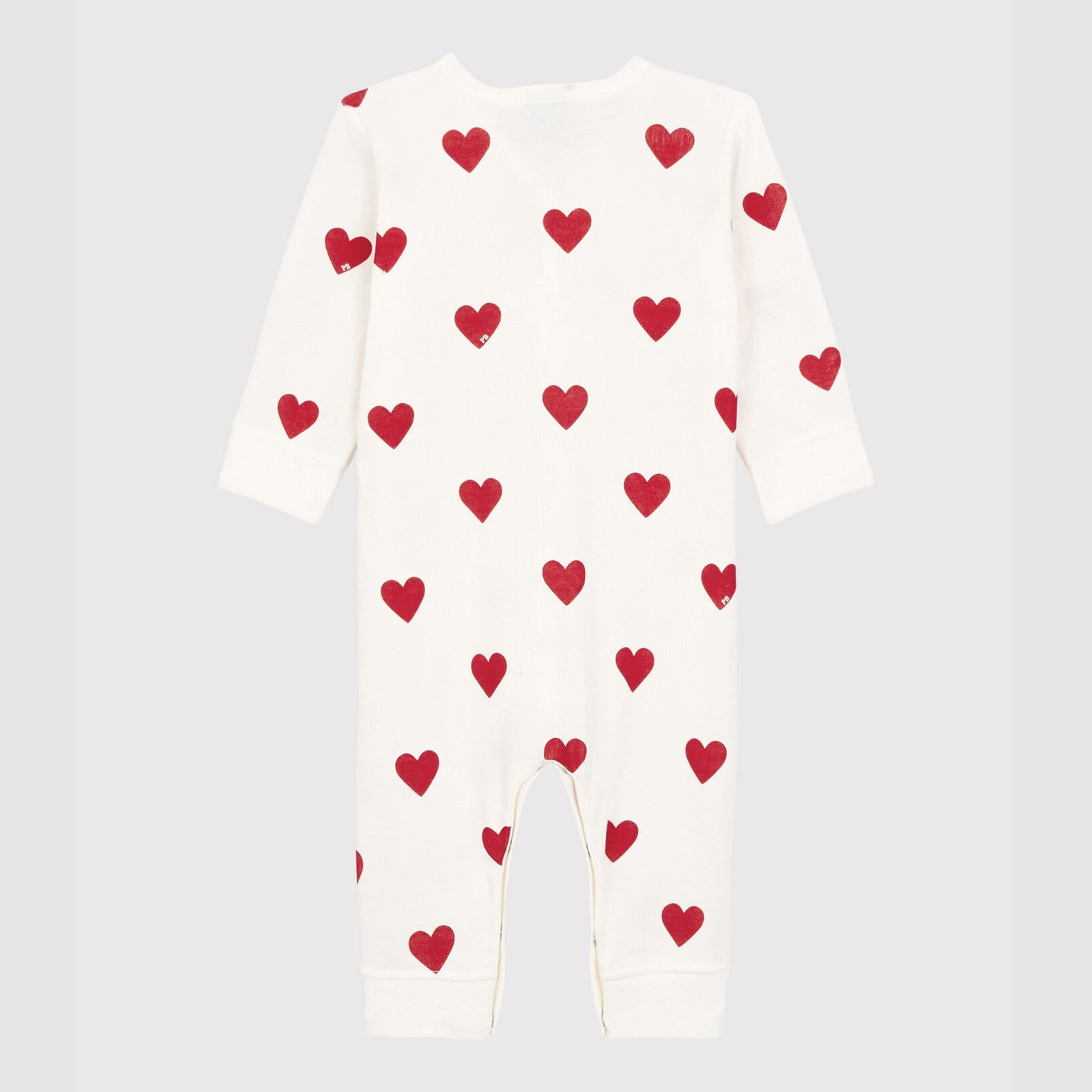 Baby Girls White Heart Cotton Babysuit