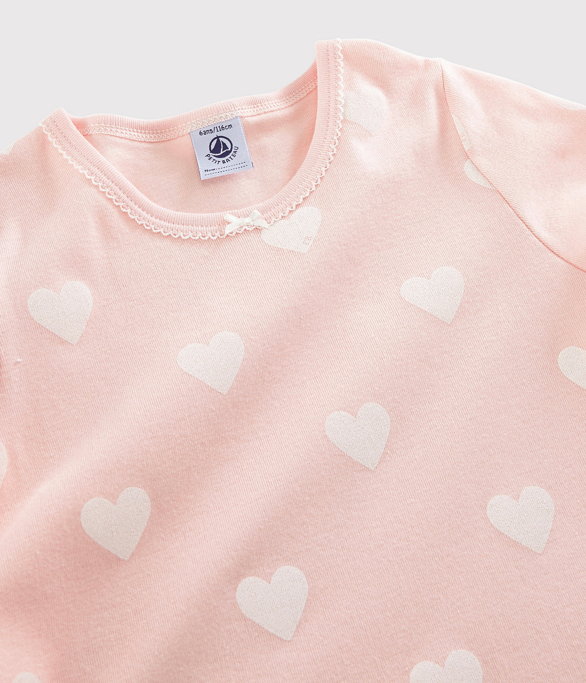 Girls Pink Heart Cotton Nightwear Set