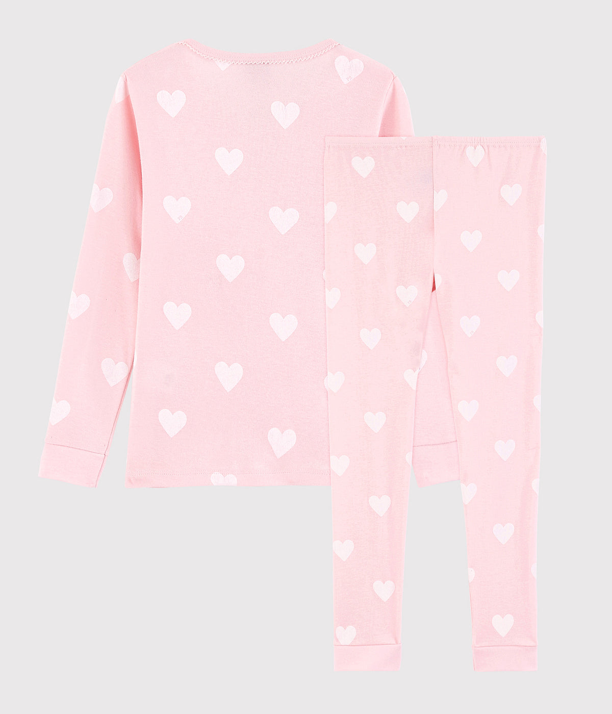 Girls Pink Heart Cotton Nightwear Set