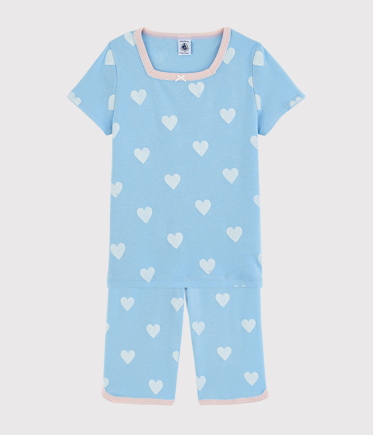 Girls Blue Heart Cotton Nightwear