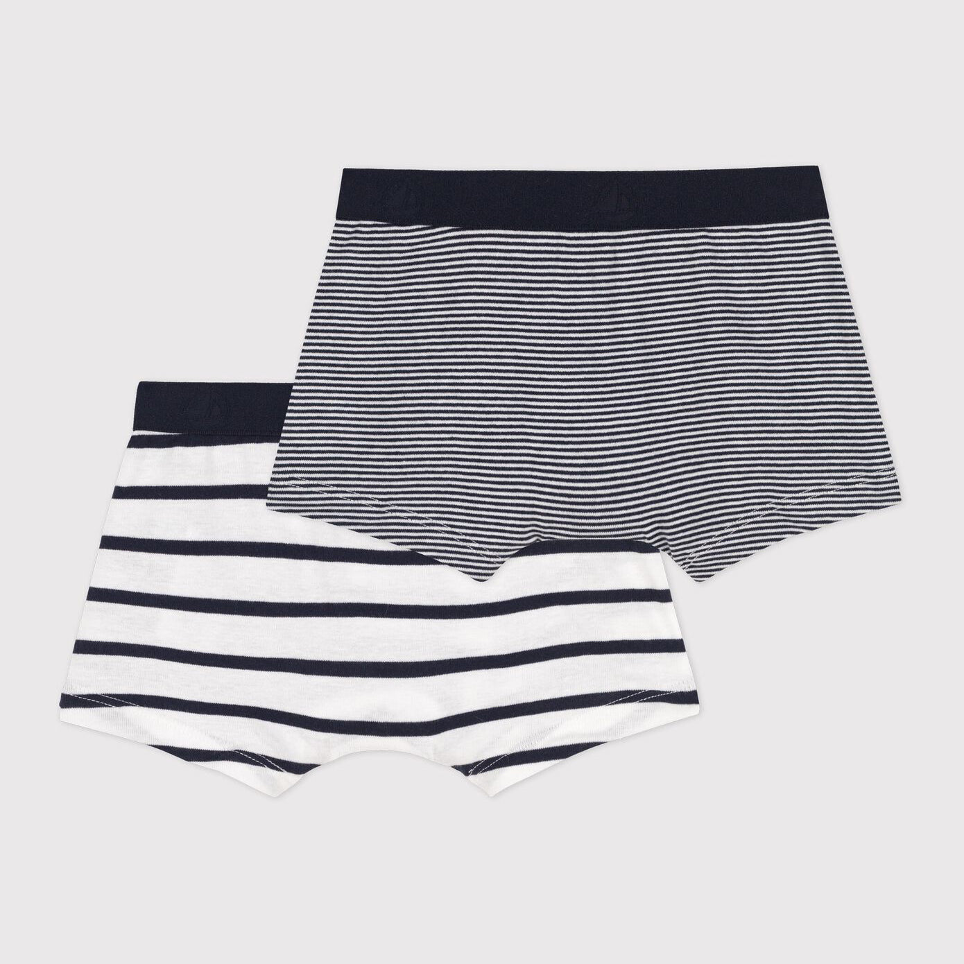 Boys White Stripes Cotton Underwear Set(2 Pack)