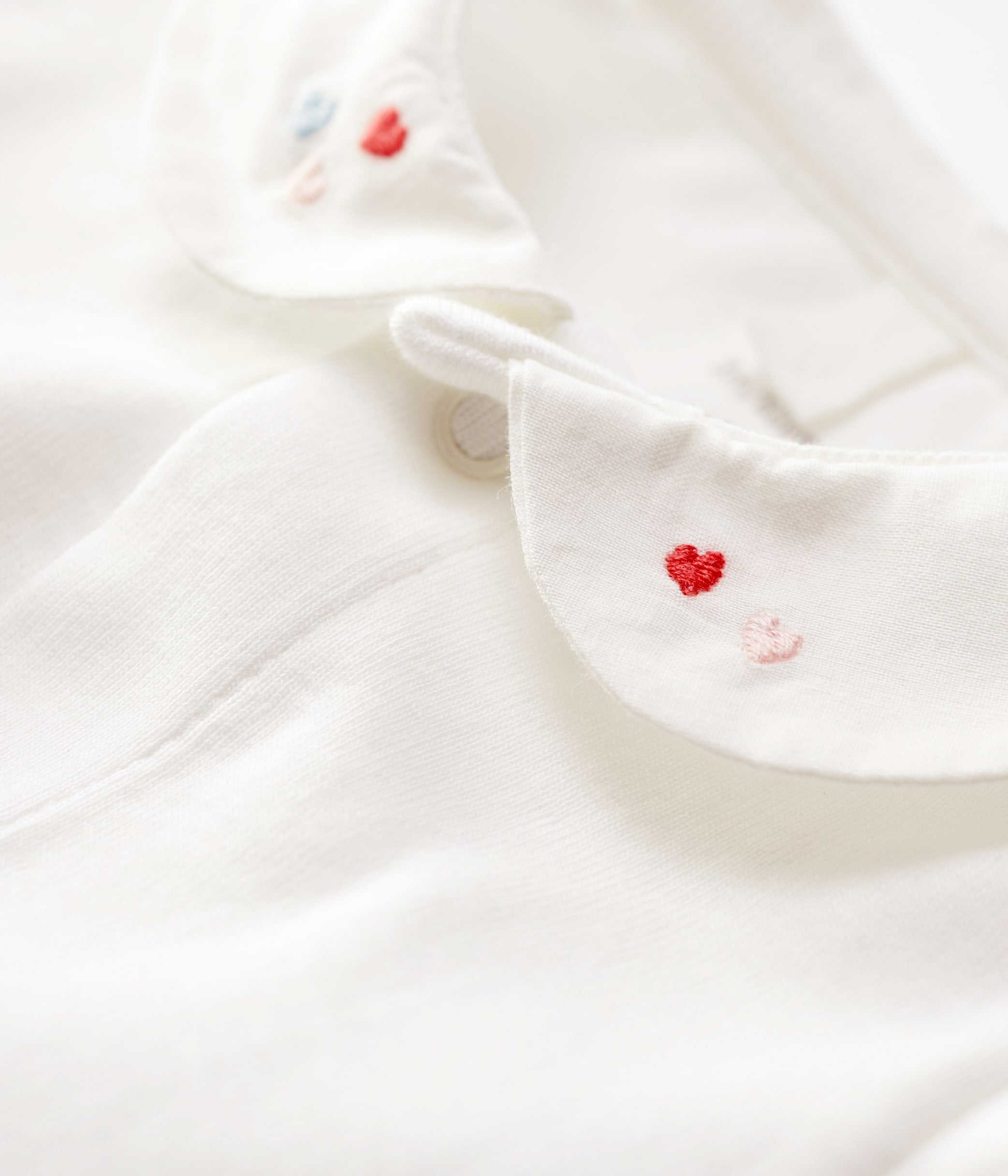 Baby Girls White Cotton Babysuit
