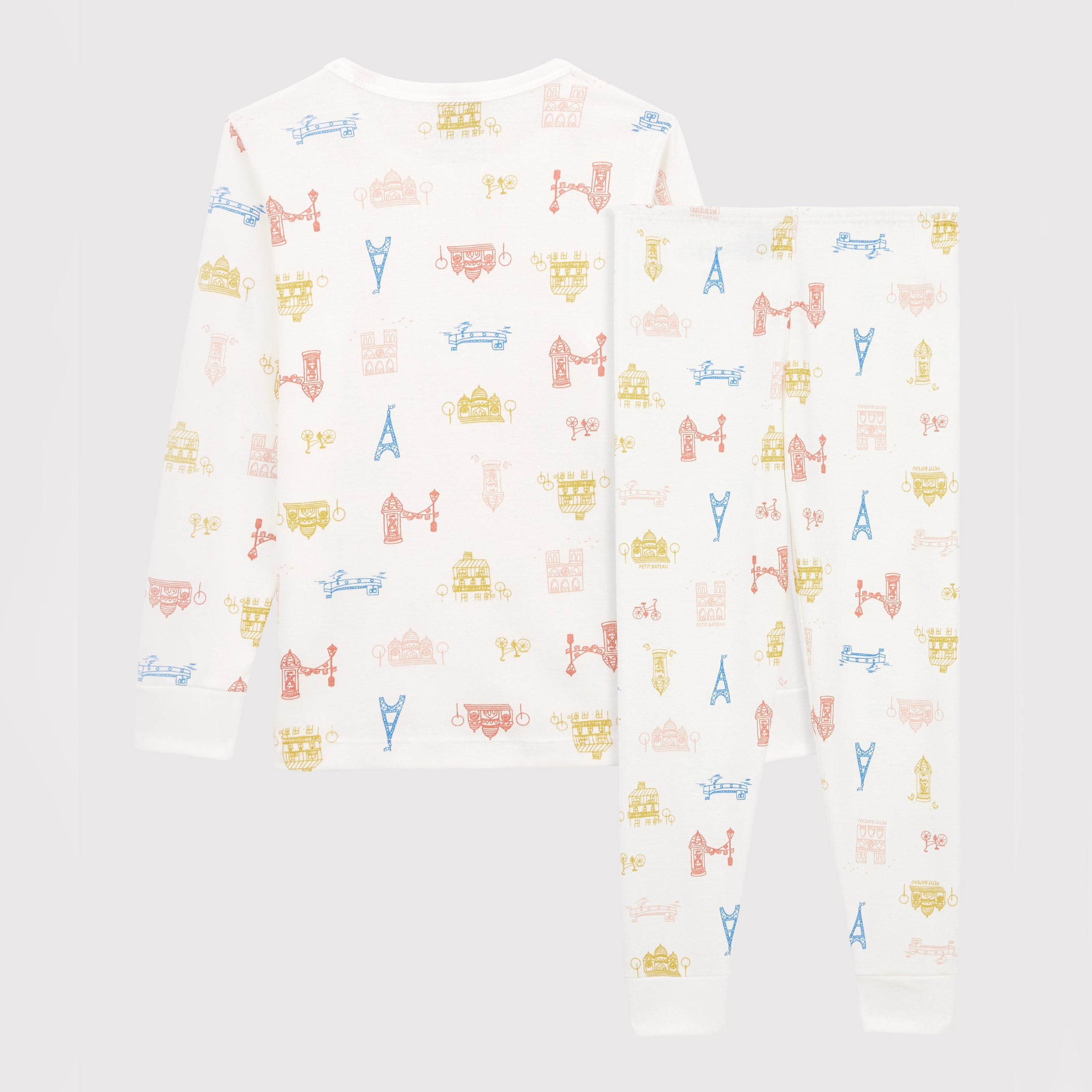 Girls White Printed Nightwear Set