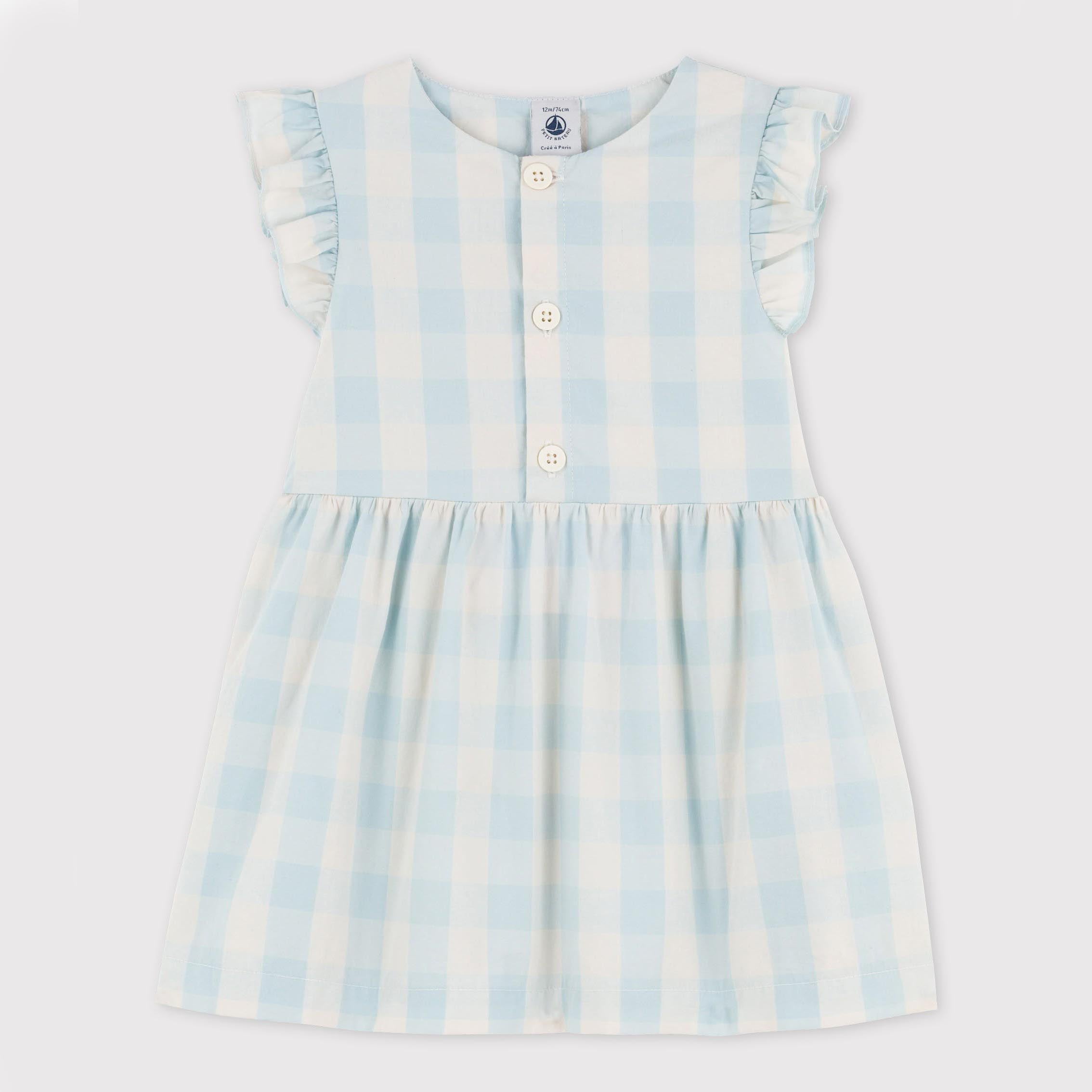 Baby Girls Blue Check Dress