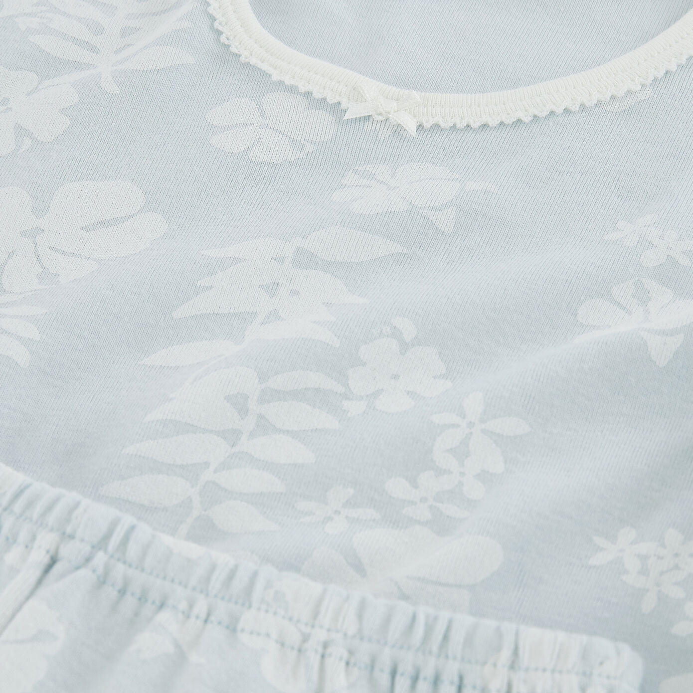 Girls Light Blue Printed Cotton Set