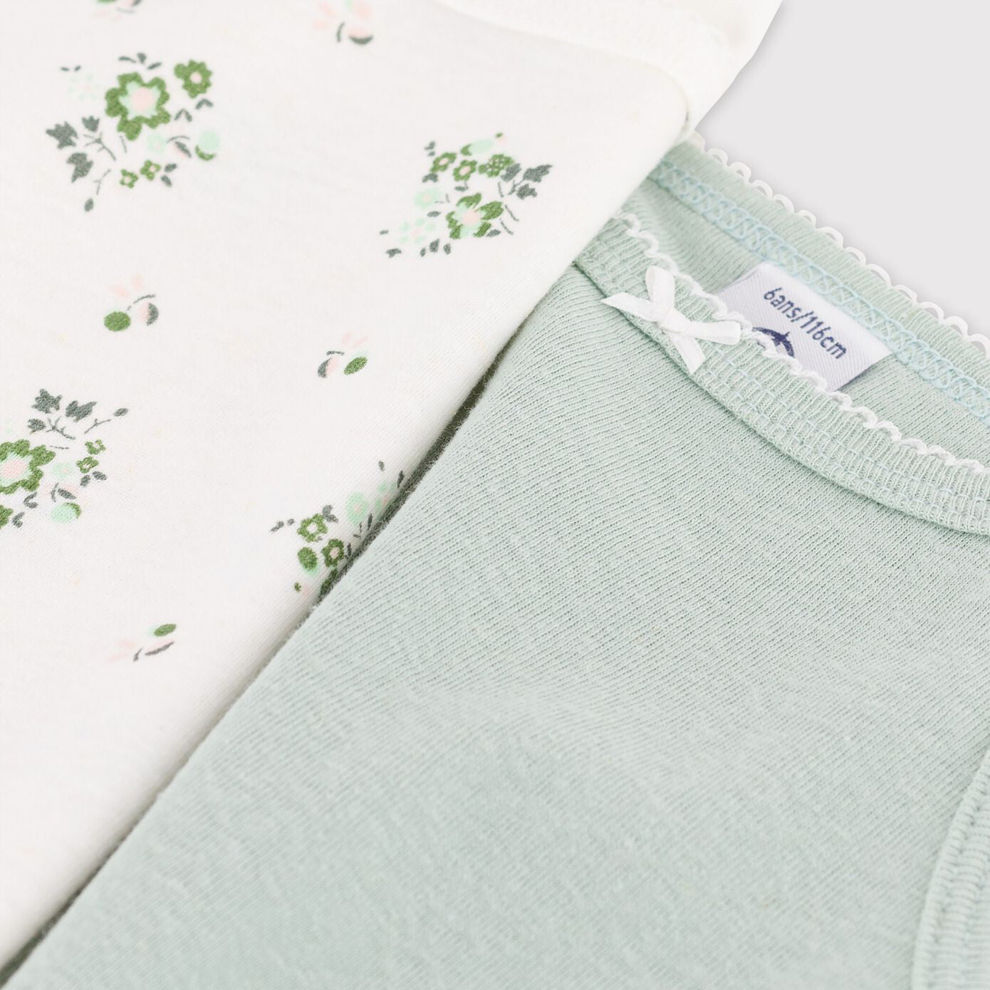 Girls Green Cotton Vest Set (2 Pack)