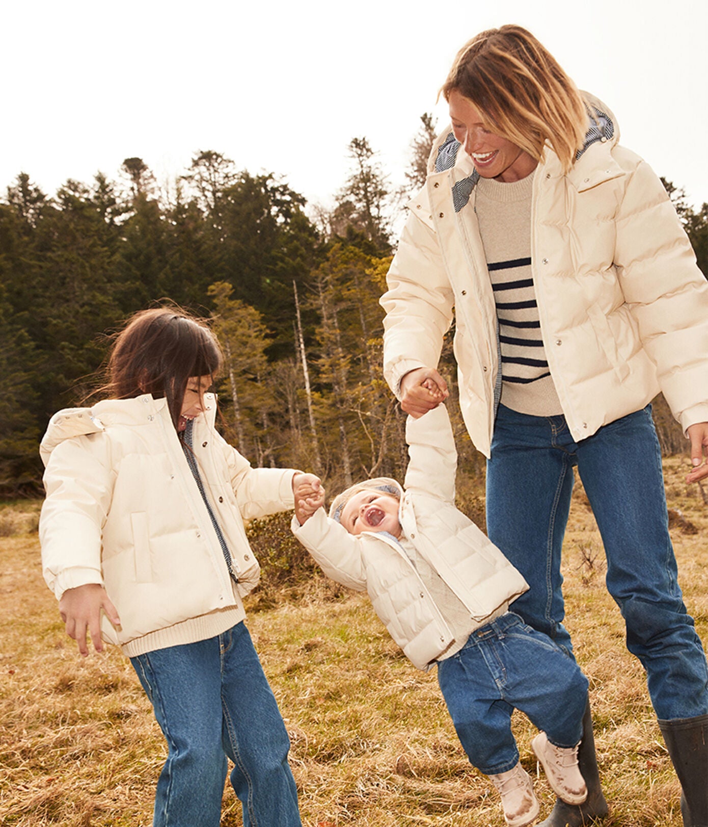 Boys & Girls White Padded Jacket
