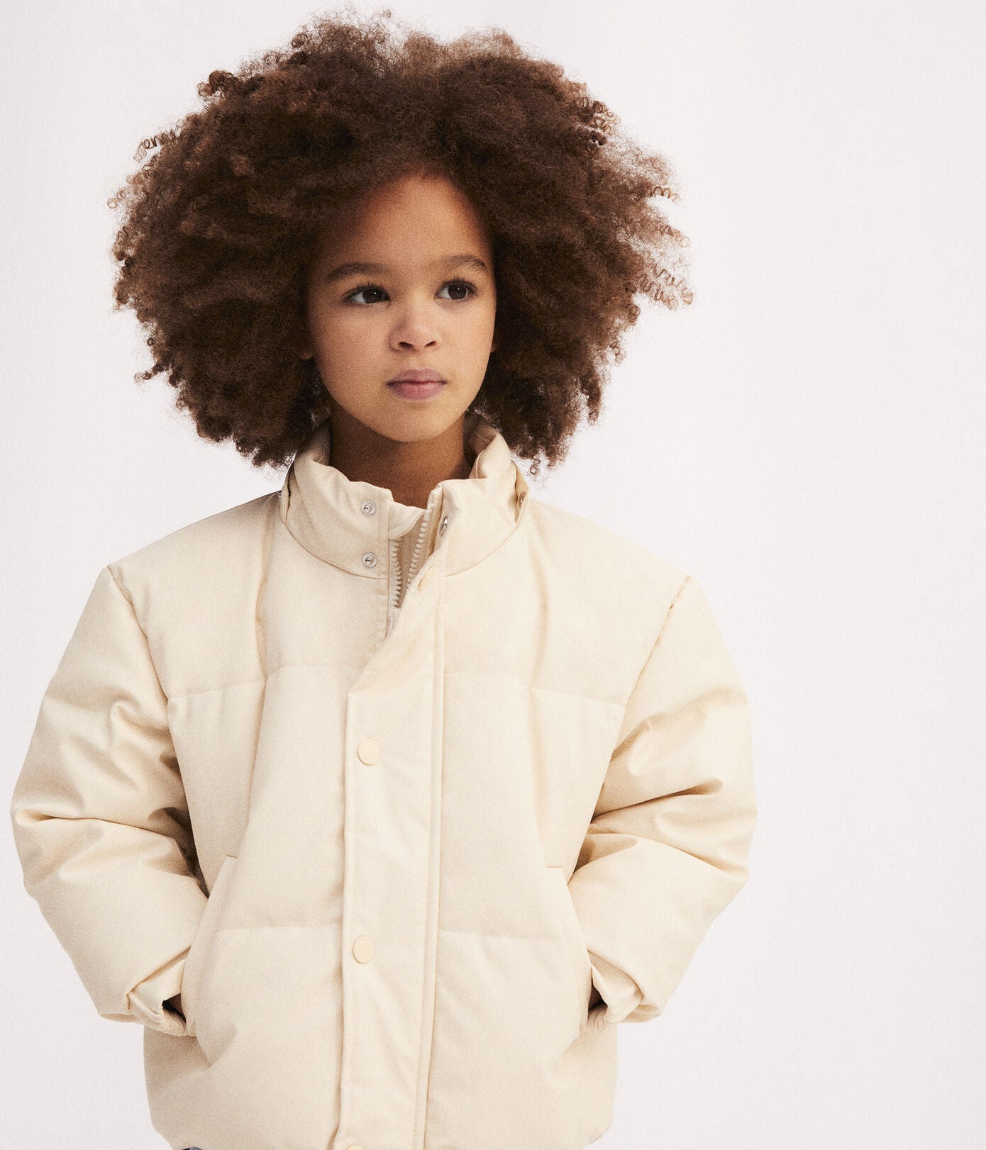 Boys & Girls White Padded Jacket