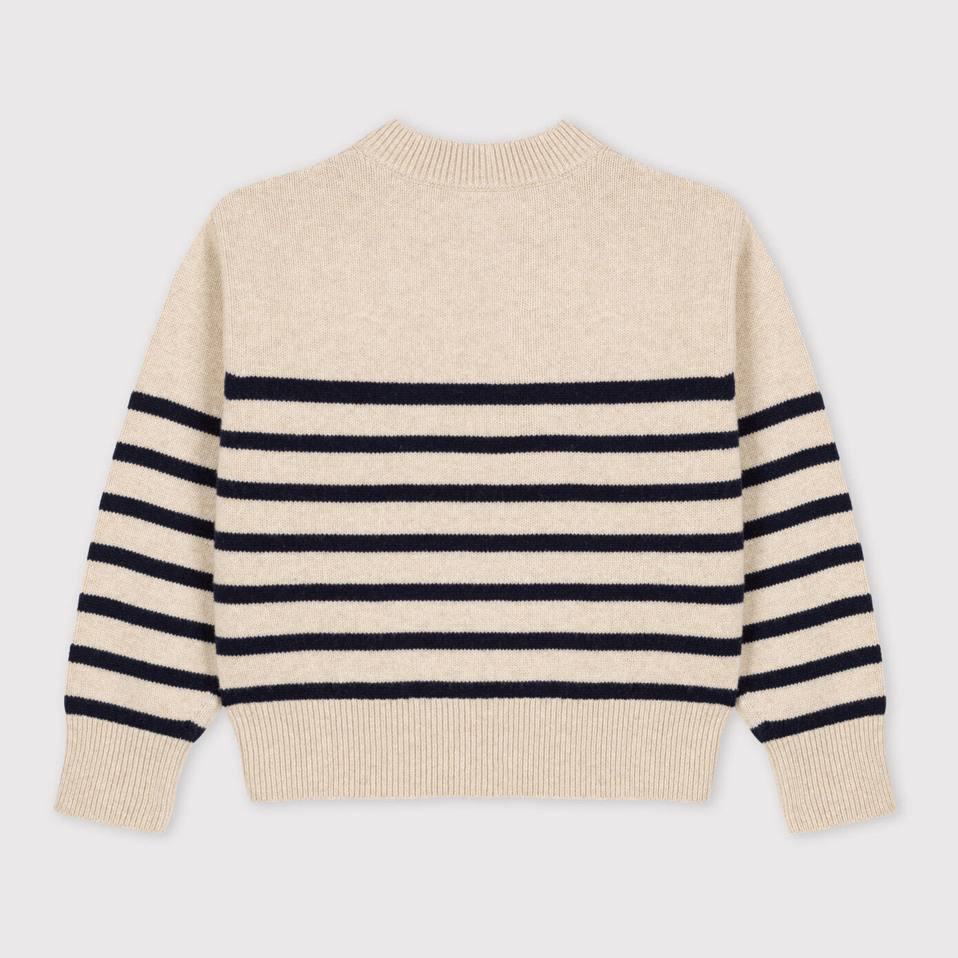 Girls Beige Stripes Sweater