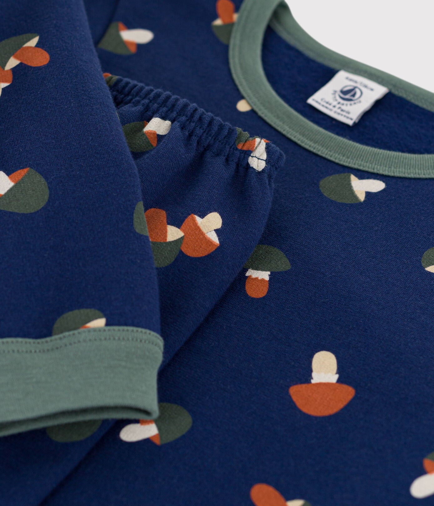 Boys Navy Printed Cotton Nightwear Set