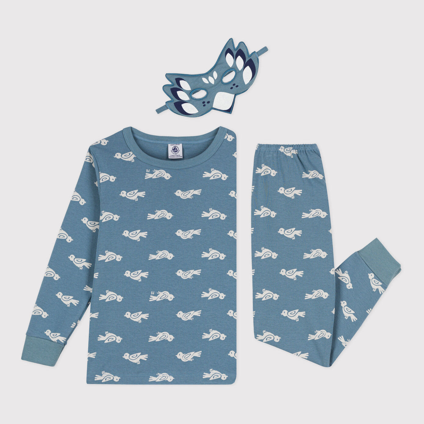 Boys Blue Printed Cotton Nightwear Set