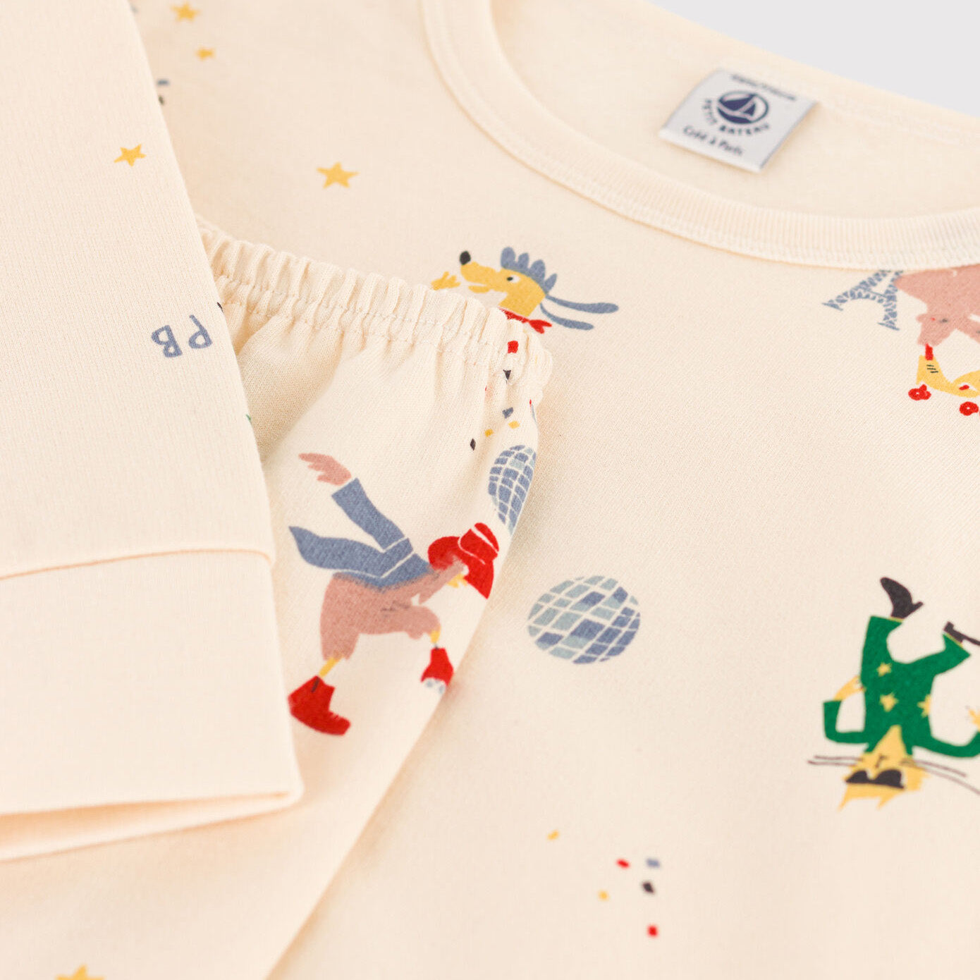 Girls Cream Flowers Cotton Nightwear Set