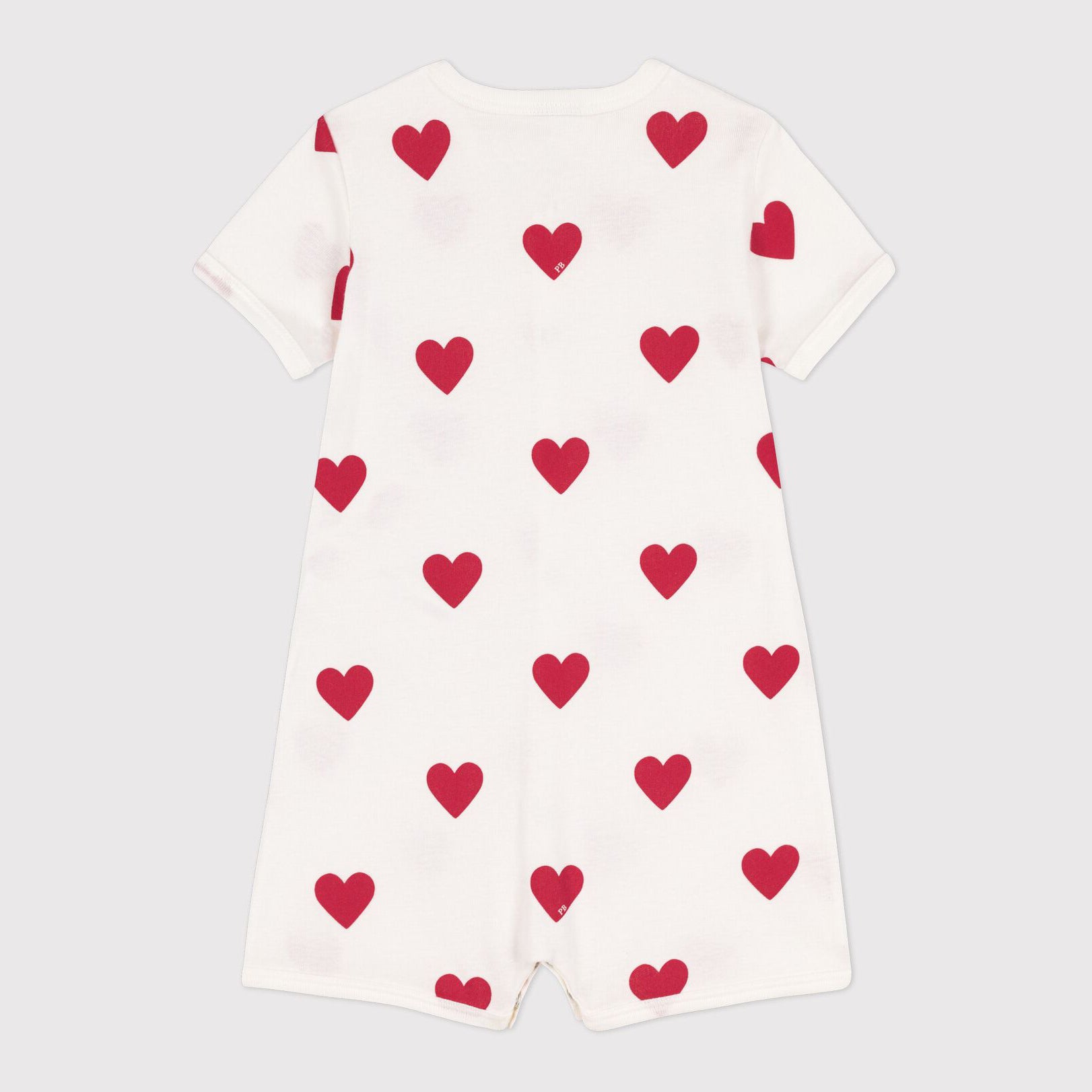 Baby Boys & Girls White Heart Cotton Babysuit