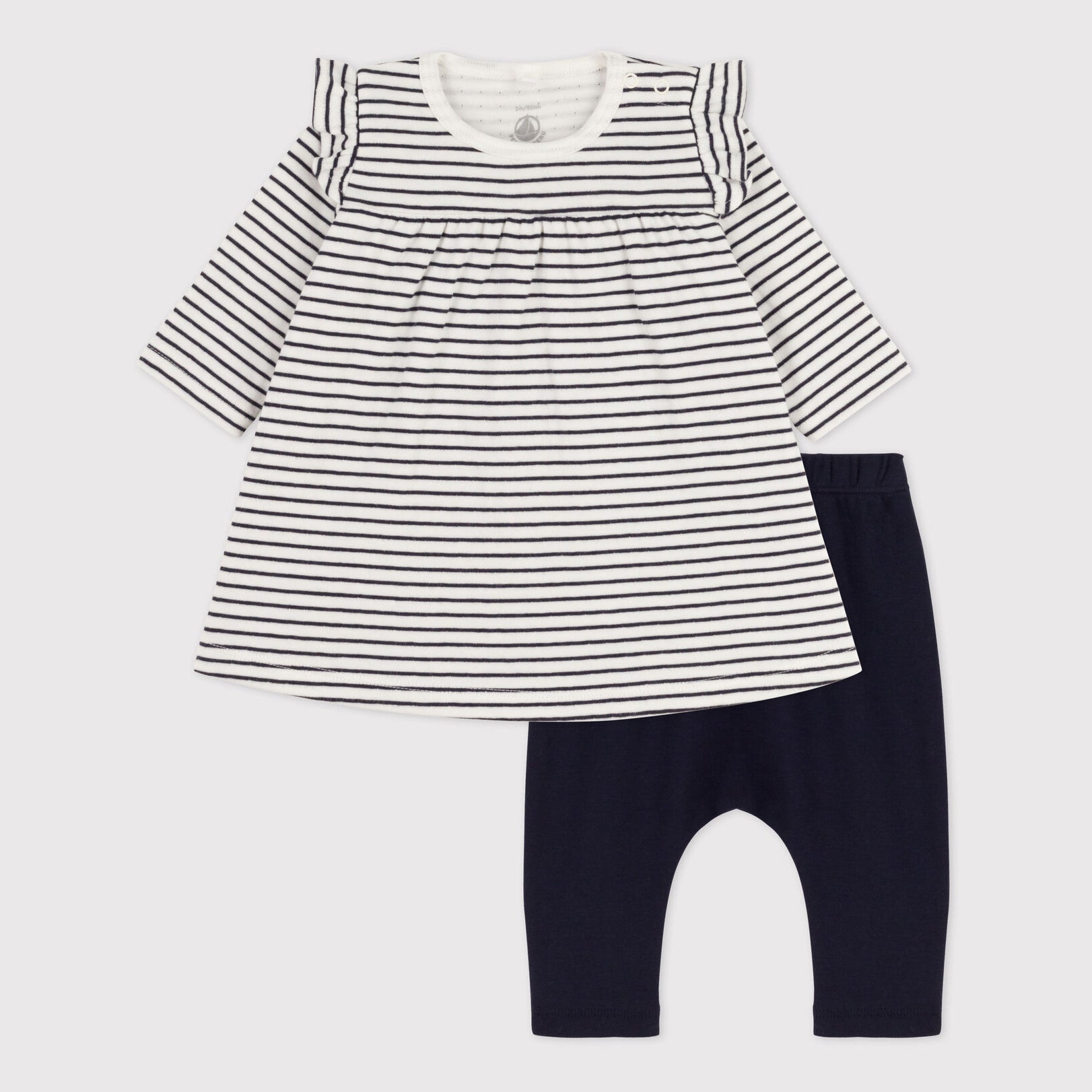 Baby Girls Blue Stripes Cotton Set