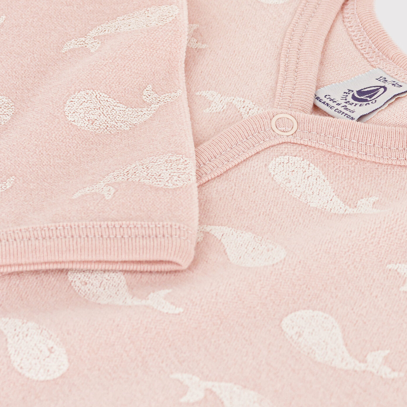 Baby Girls Pink Printed Cotton Babysuit