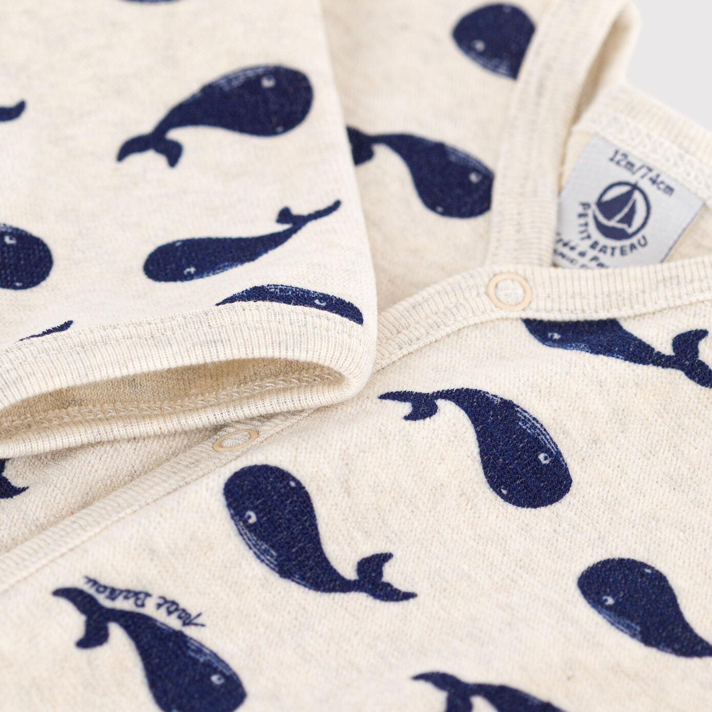 Baby Boys & Girls Light Grey Cotton Babysuit