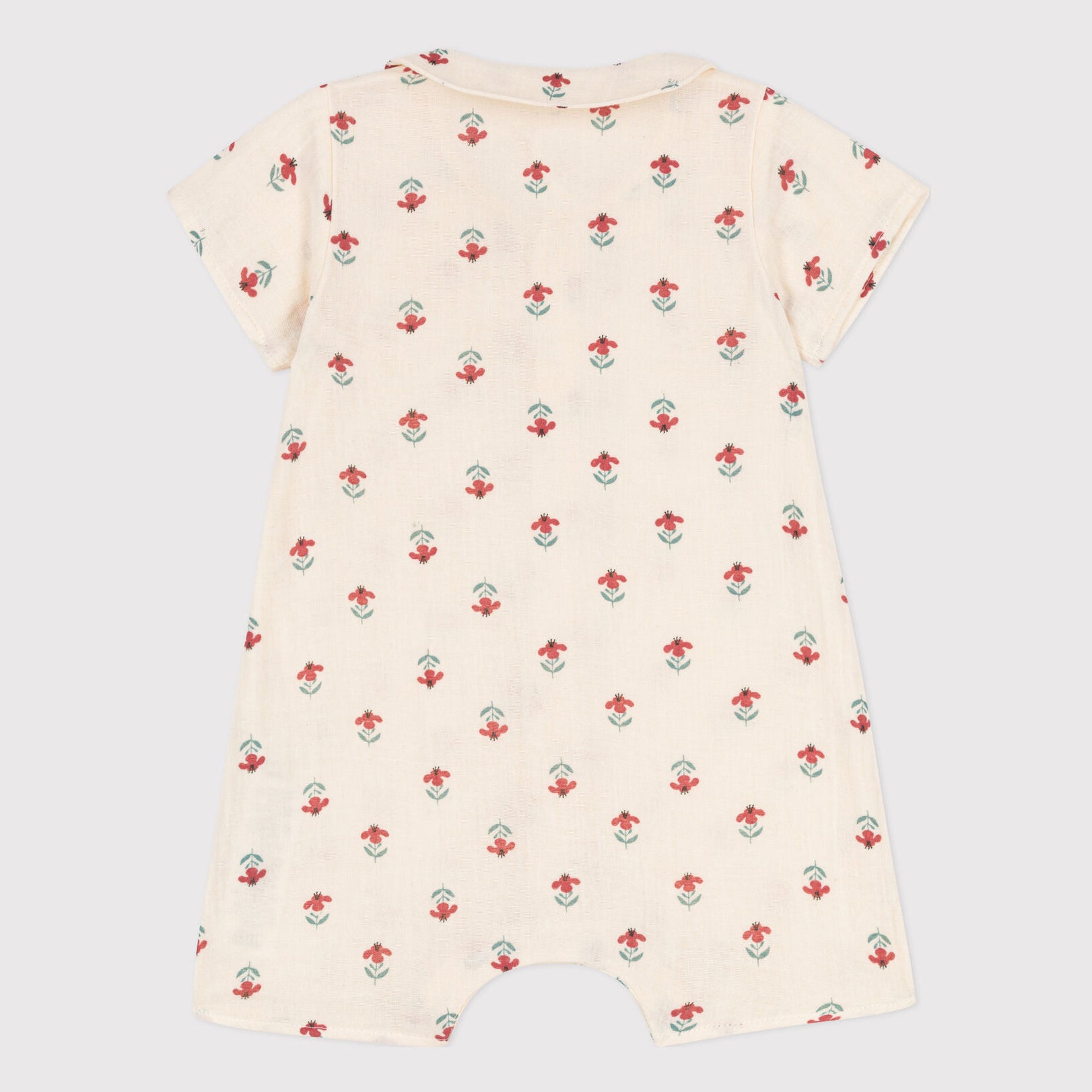 Baby Girls White Flower Cotton Babysuit