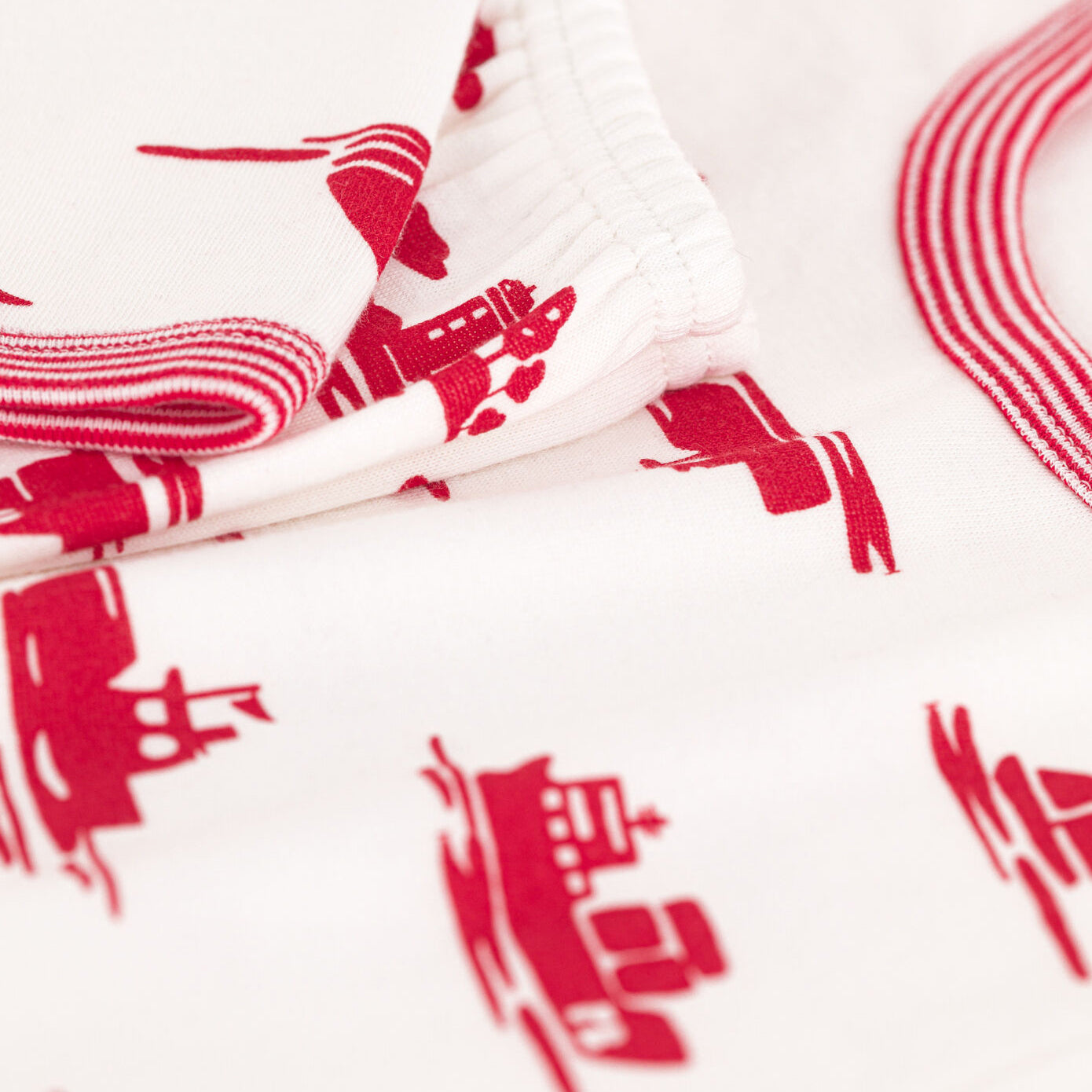 Boys White Printed Cotton Nightwear Set