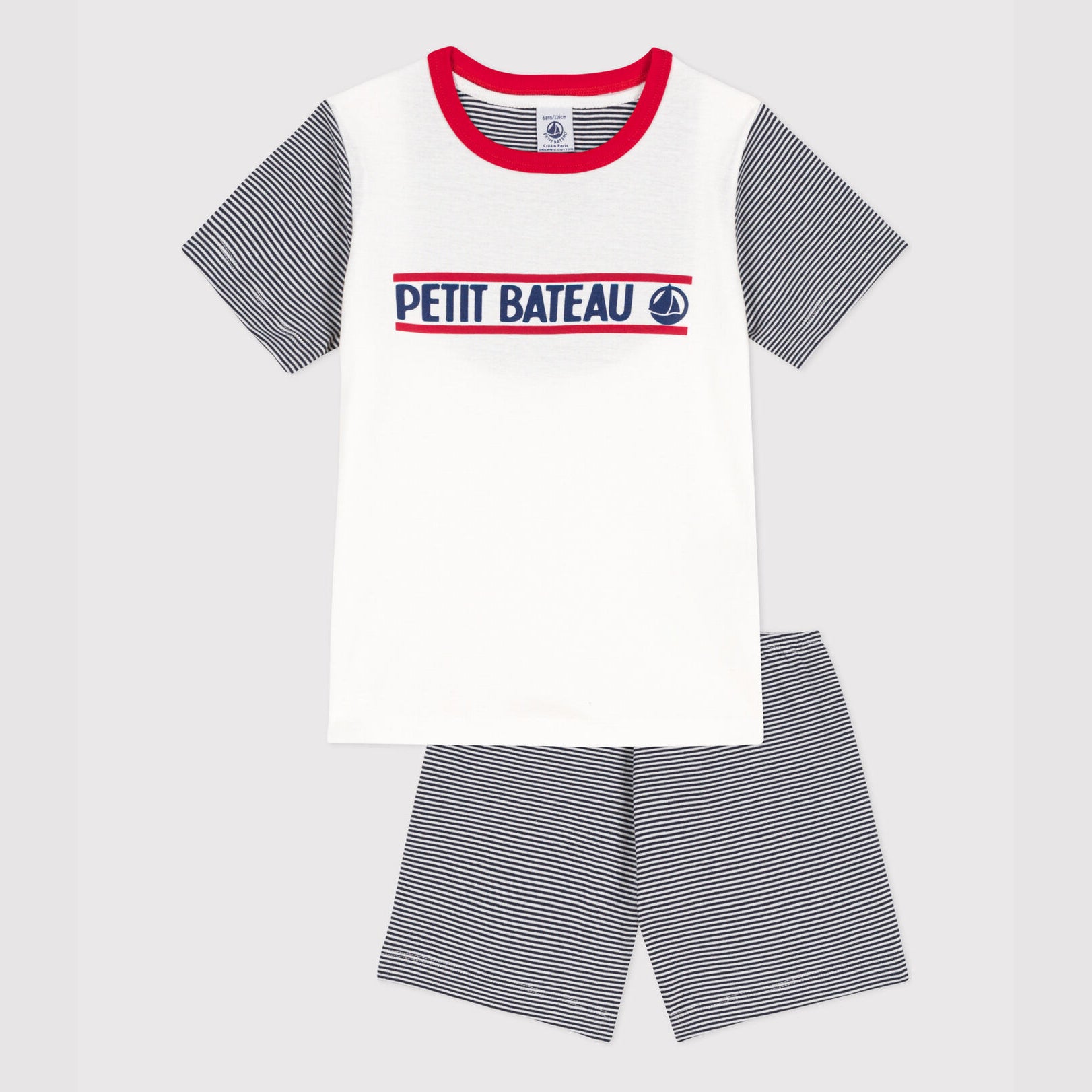 Boys Black Stripes Cotton Nightwear Set