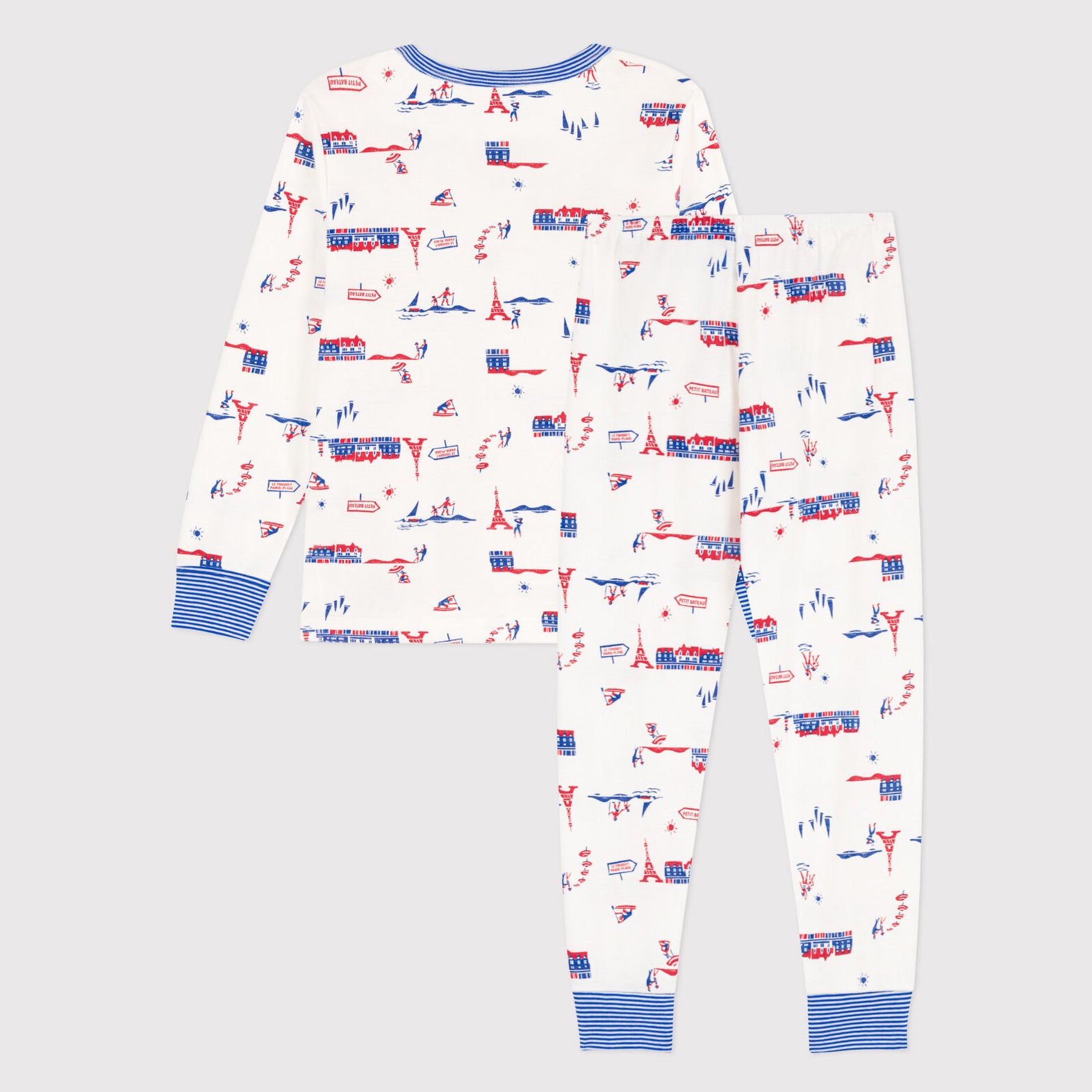 Boys White Printed Cotton Nightwear Set