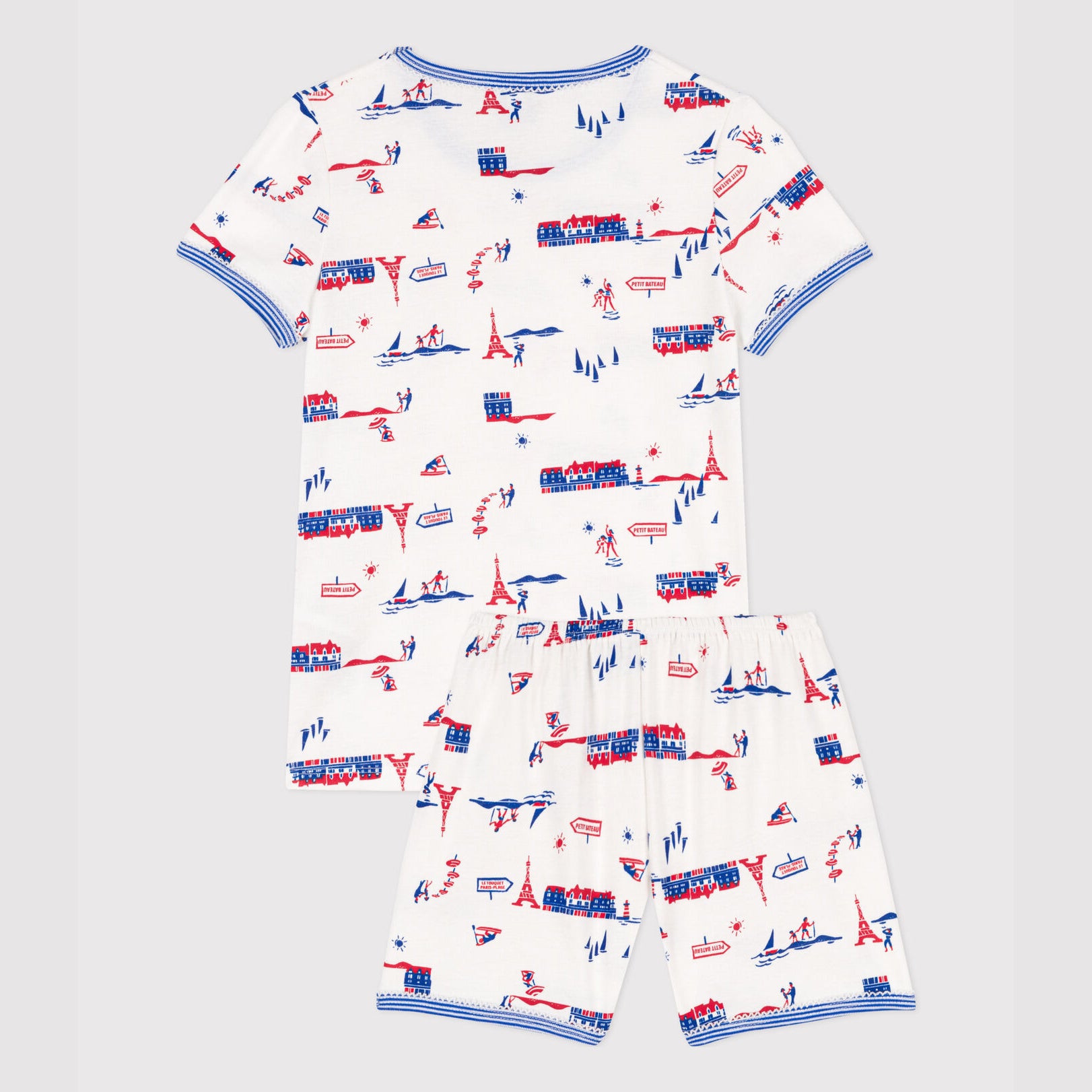 Boys White Printed Cotton Nightwear Set