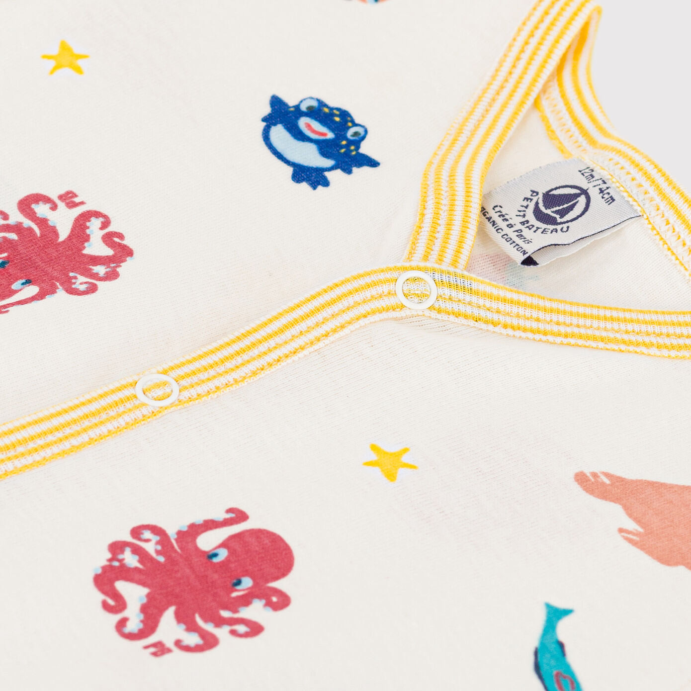 Baby Boys & Girls White Printed Cotton Babysuit