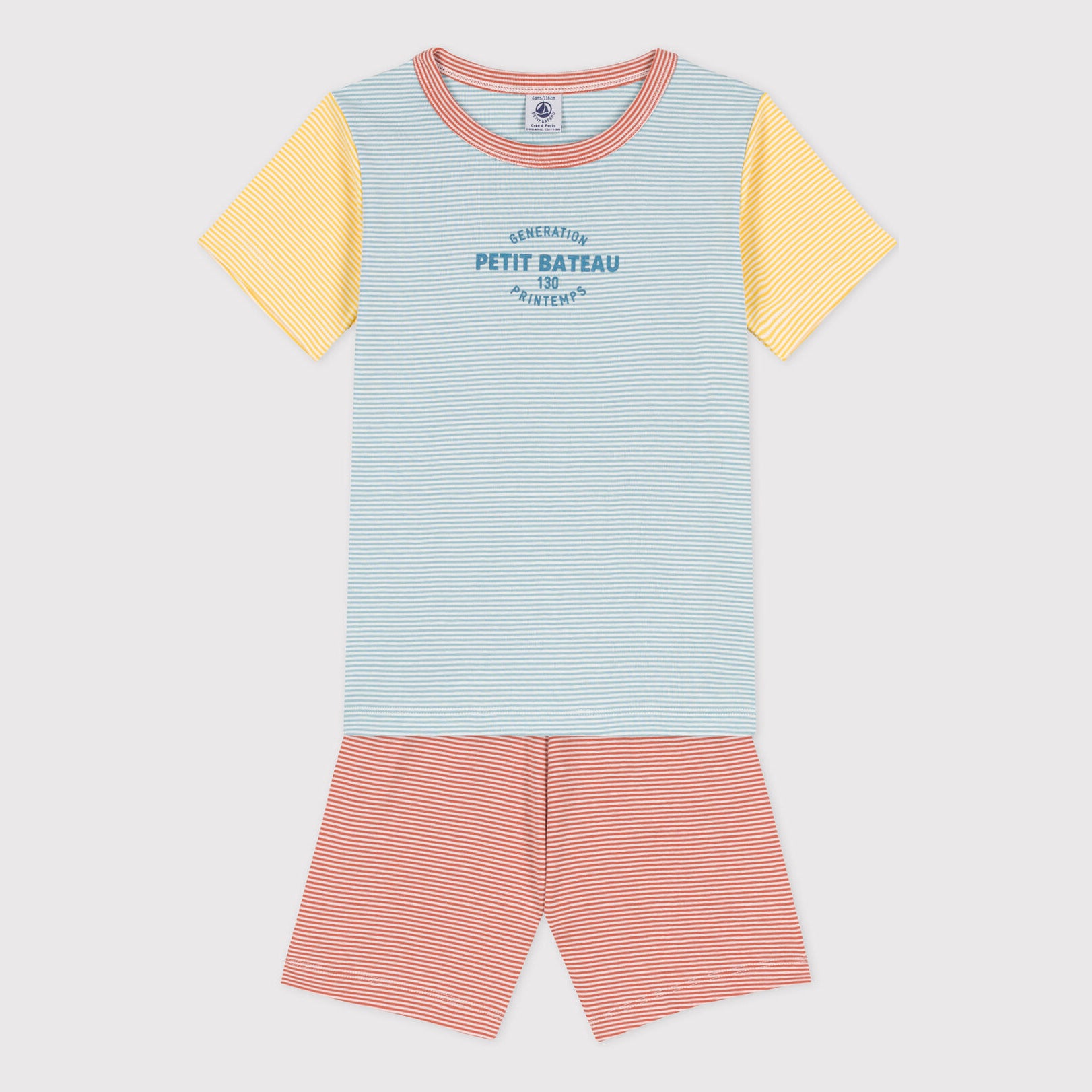 Boys Blue Stripes Cotton Nightwear Set