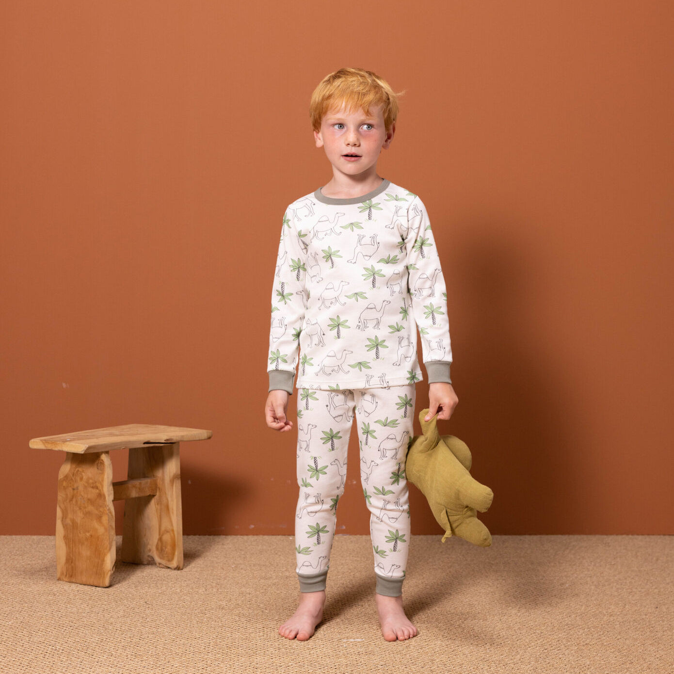 Boys White Printed Cotton Nightwear Set