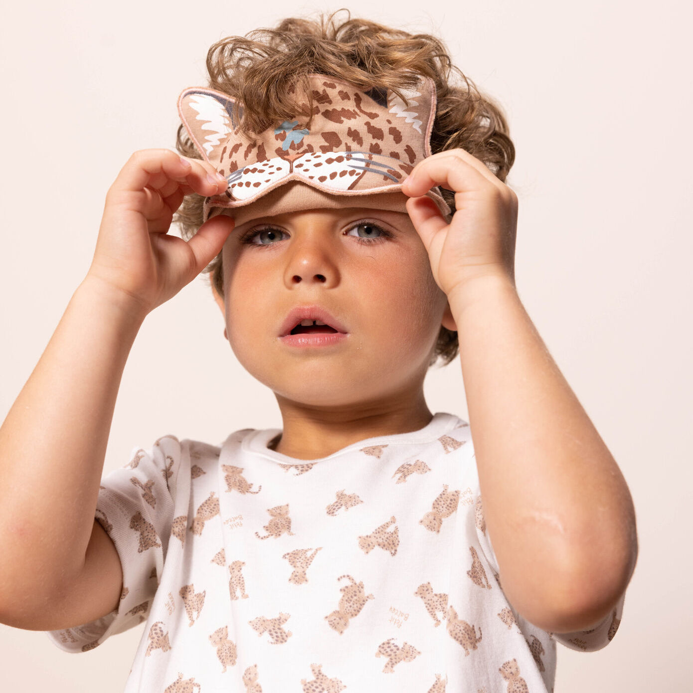 Boys White Printed Cotton Nightwear Set