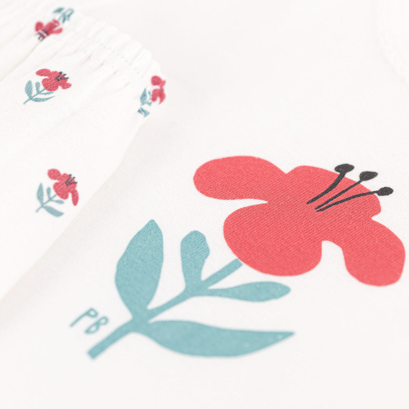 Girls White Printed Cotton Nightwear Set